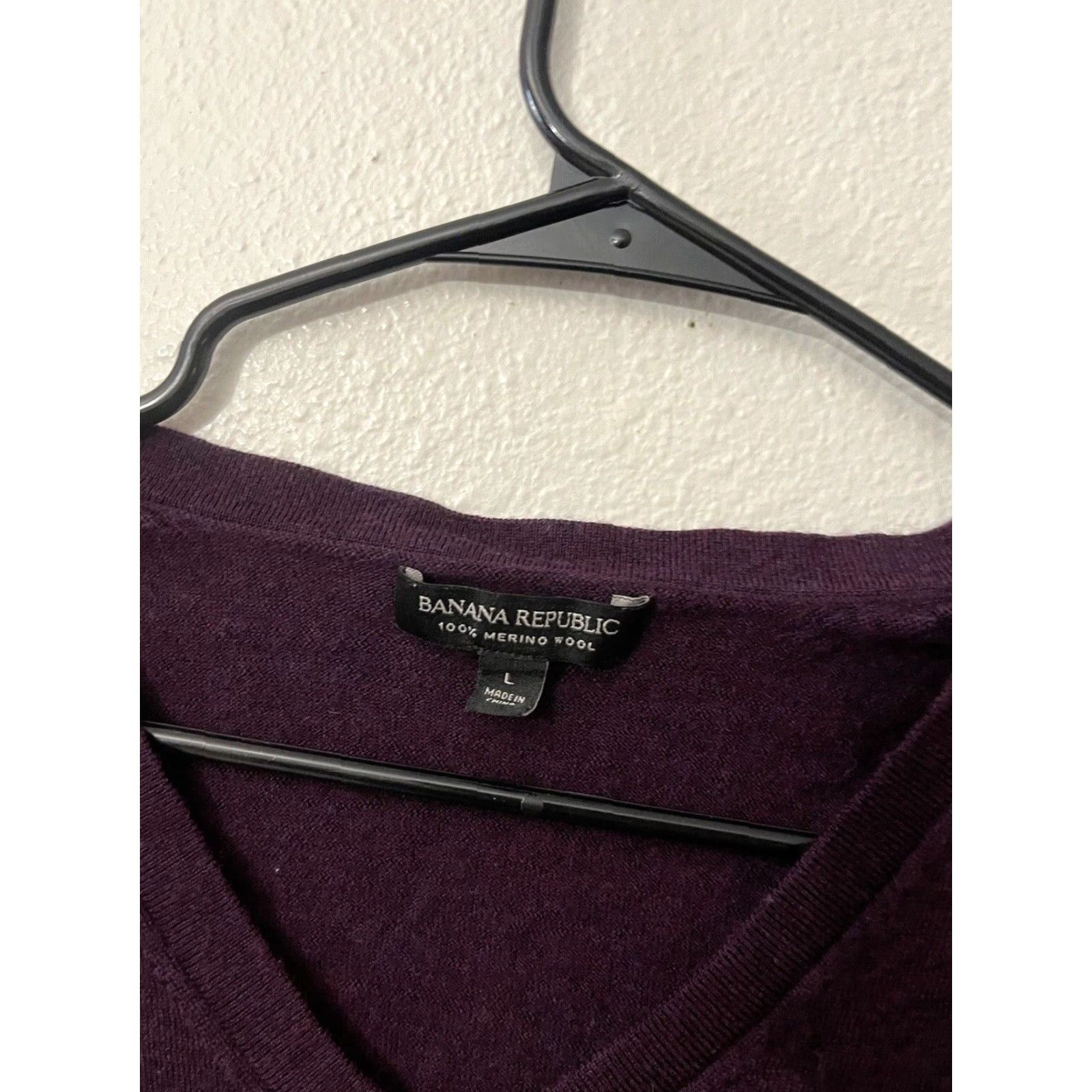 Banana Republic Banana Republic Mens L Maroon Long Sleeve 100% Merino Wool Pullover Shirt Sweater Size US L / EU 52-54 / 3 - 2 Thumbnail