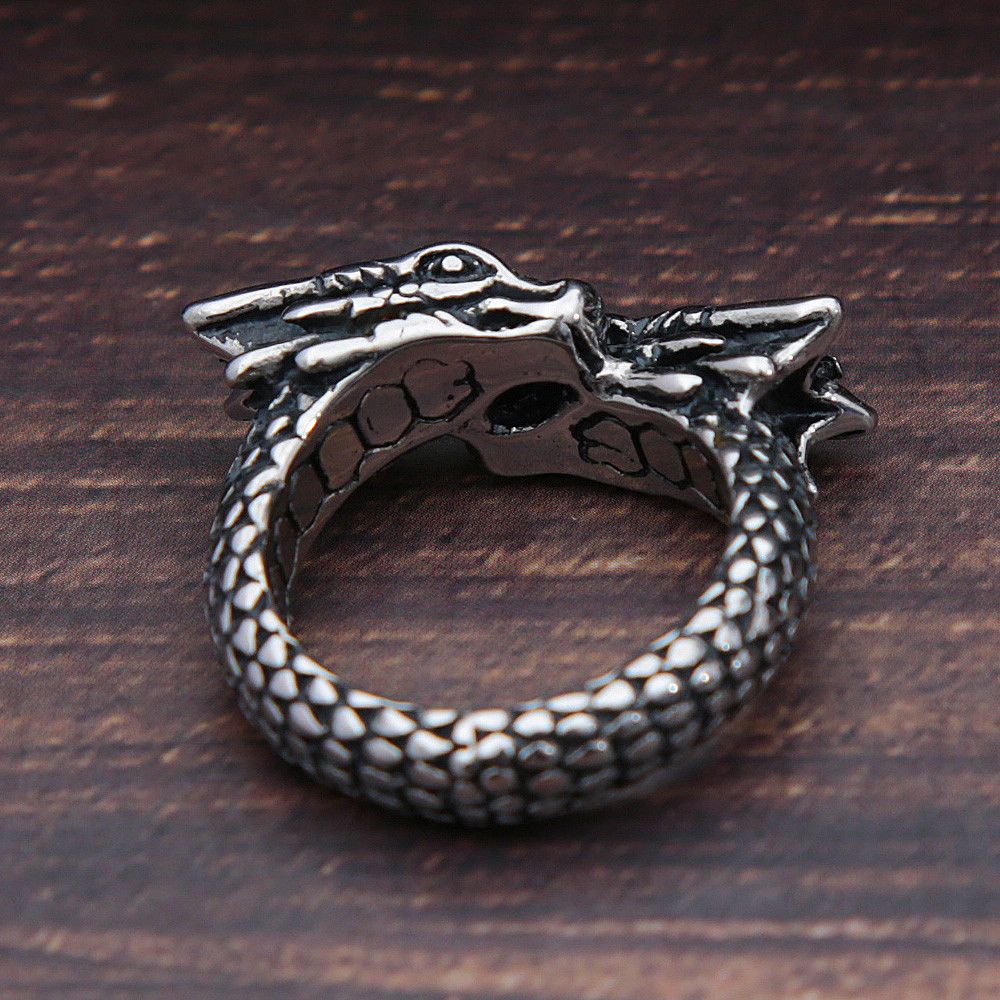 Jewelry Creative Double Headed Dragon Rings Size ONE SIZE - 3 Thumbnail