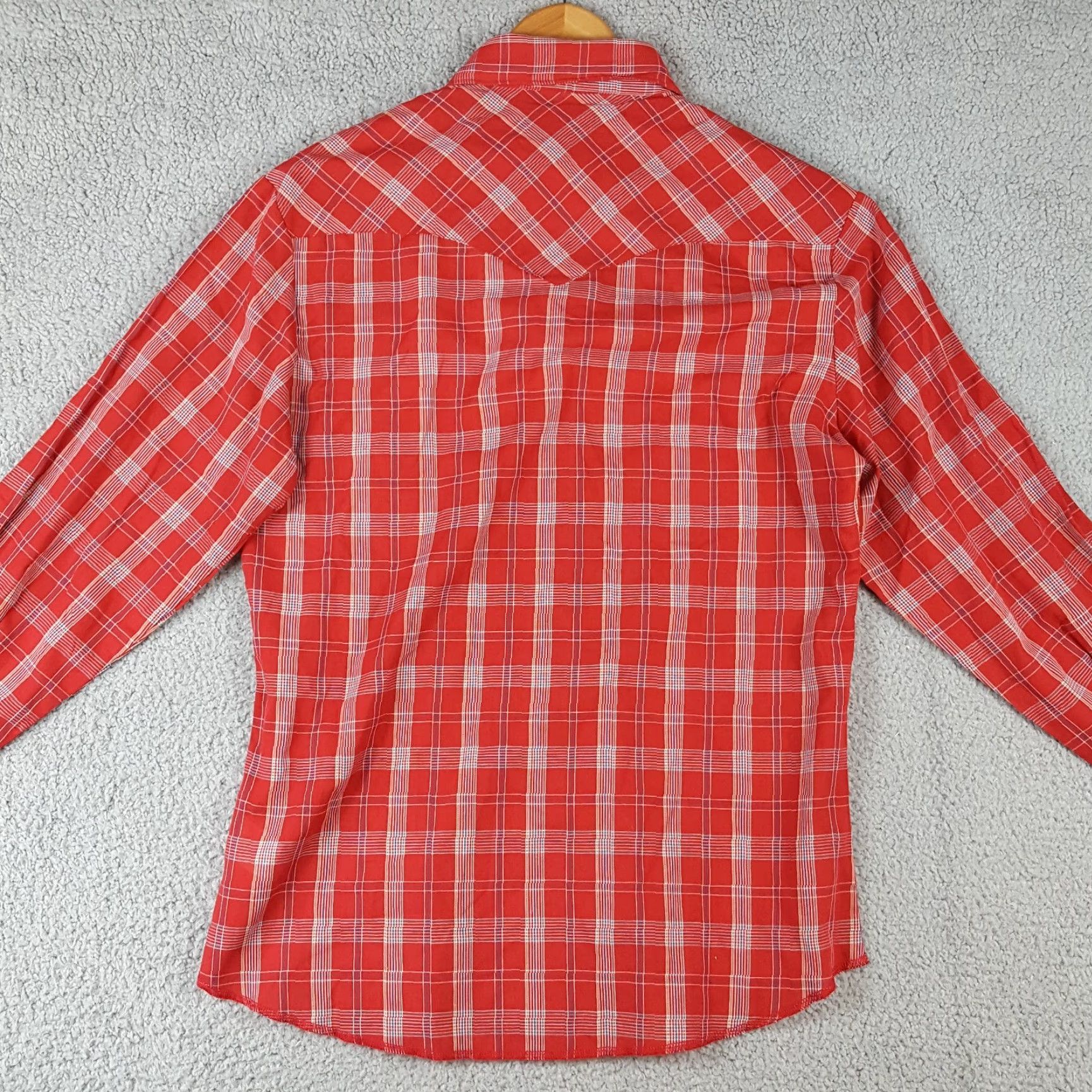 Wrangler VINTAGE Wrangler Shirt Mens M Red Plaid Pearl Snap Button-Up Cowboy Western Workwear Casual 90s Size US M / EU 48-50 / 2 - 4 Thumbnail