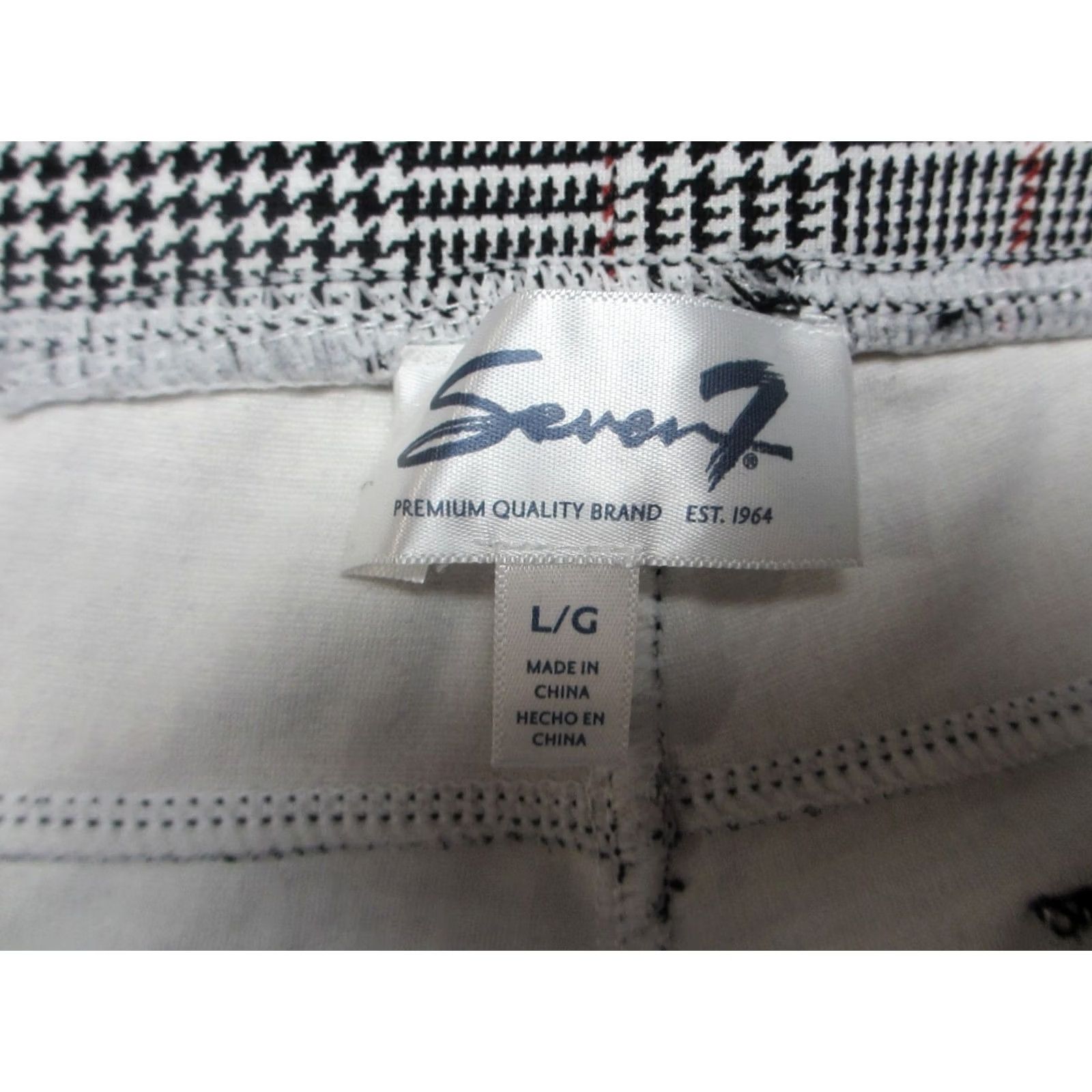 Vintage Seven7 Pants Women Large White Ponte Glen Plaid Stretch Mid Rise Pull On Legging Size 36" / US 14 / IT 50 - 2 Thumbnail