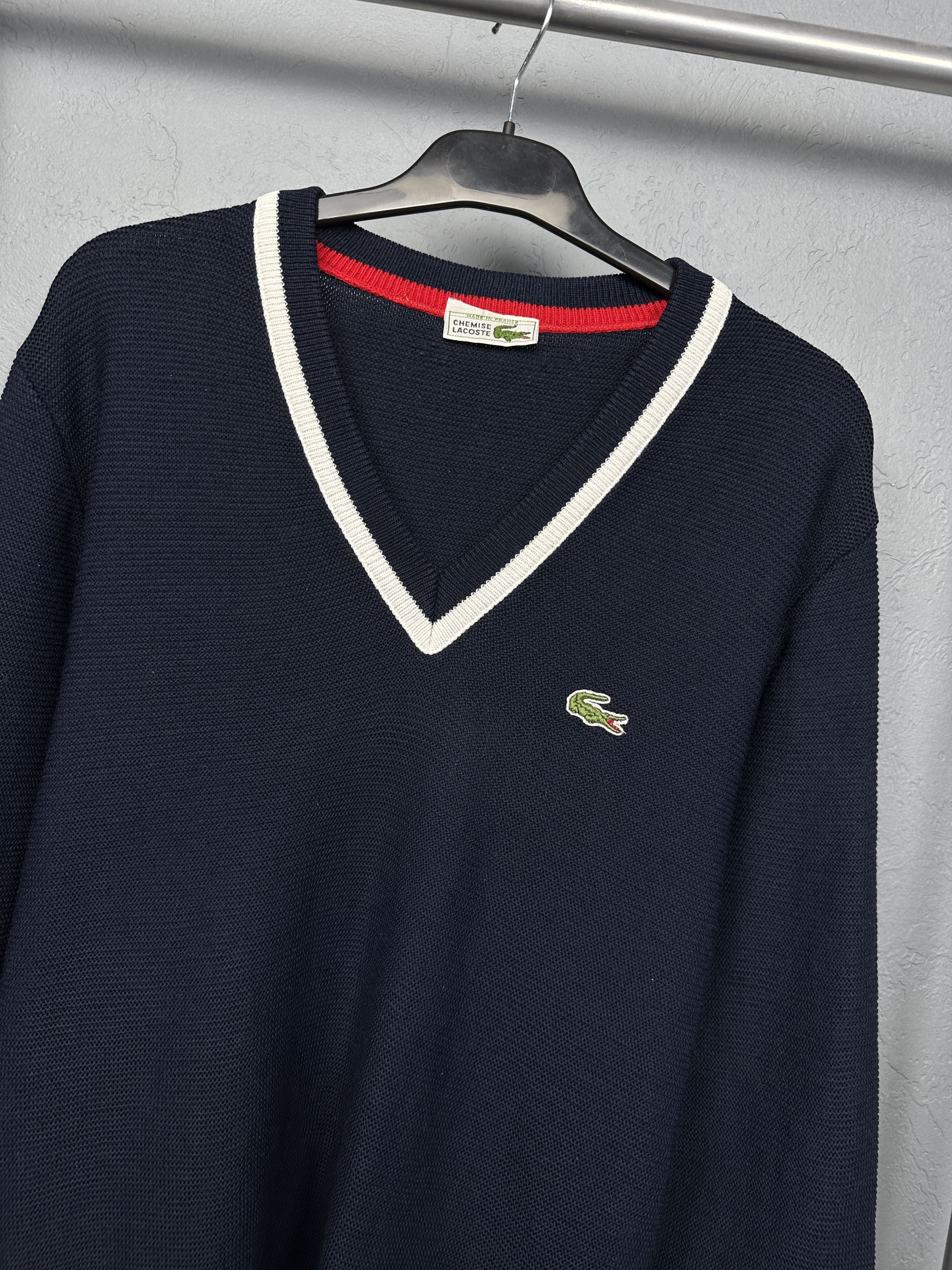 Lacoste Lacoste Vintage Chemise Mens V-neck Sweater Size US M / EU 48-50 / 2 - 2 Thumbnail
