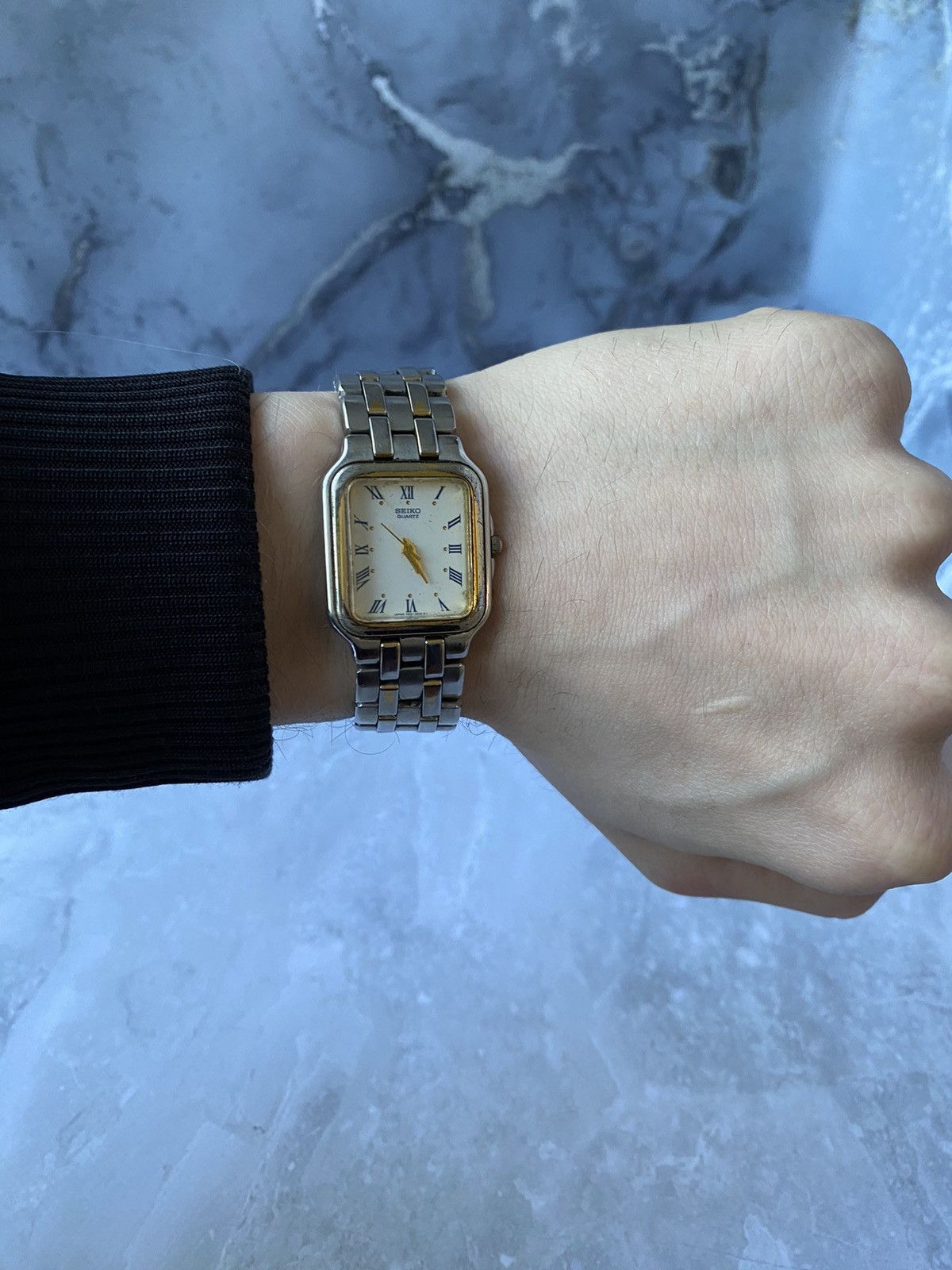 Seiko Quartz Two-Tone Bracelet Watch in Silver, Men's