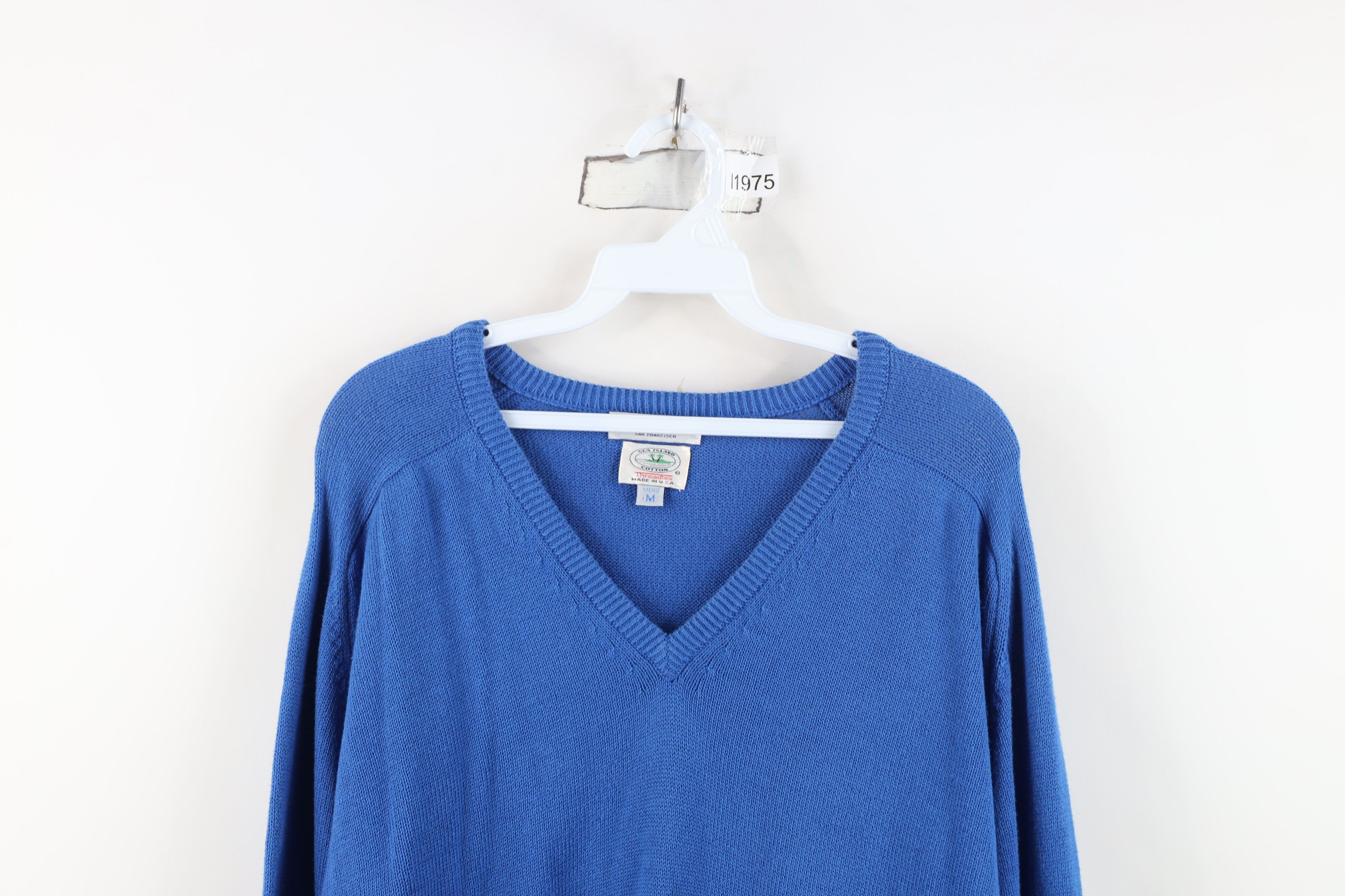 Vintage Vintage 90s Streetwear Island Cotton Knit Sweater Blue USA Size US M / EU 48-50 / 2 - 2 Thumbnail