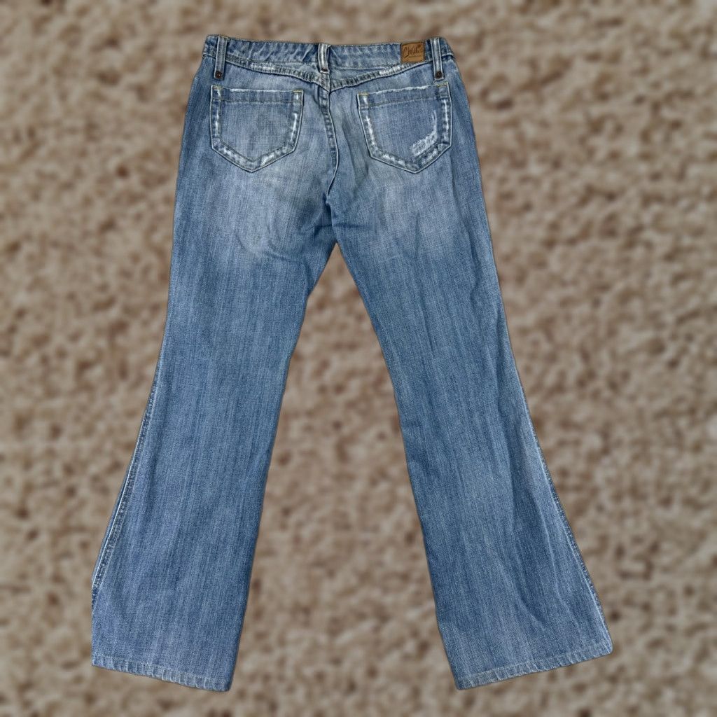 Denime Chi Ole Jeans Womens 28x29 Blue Denim Distressed 100% Cotton Bootcut 5-Pocket Regular Size 7 Size 28" / US 6 / IT 42 - 1 Thumbnail