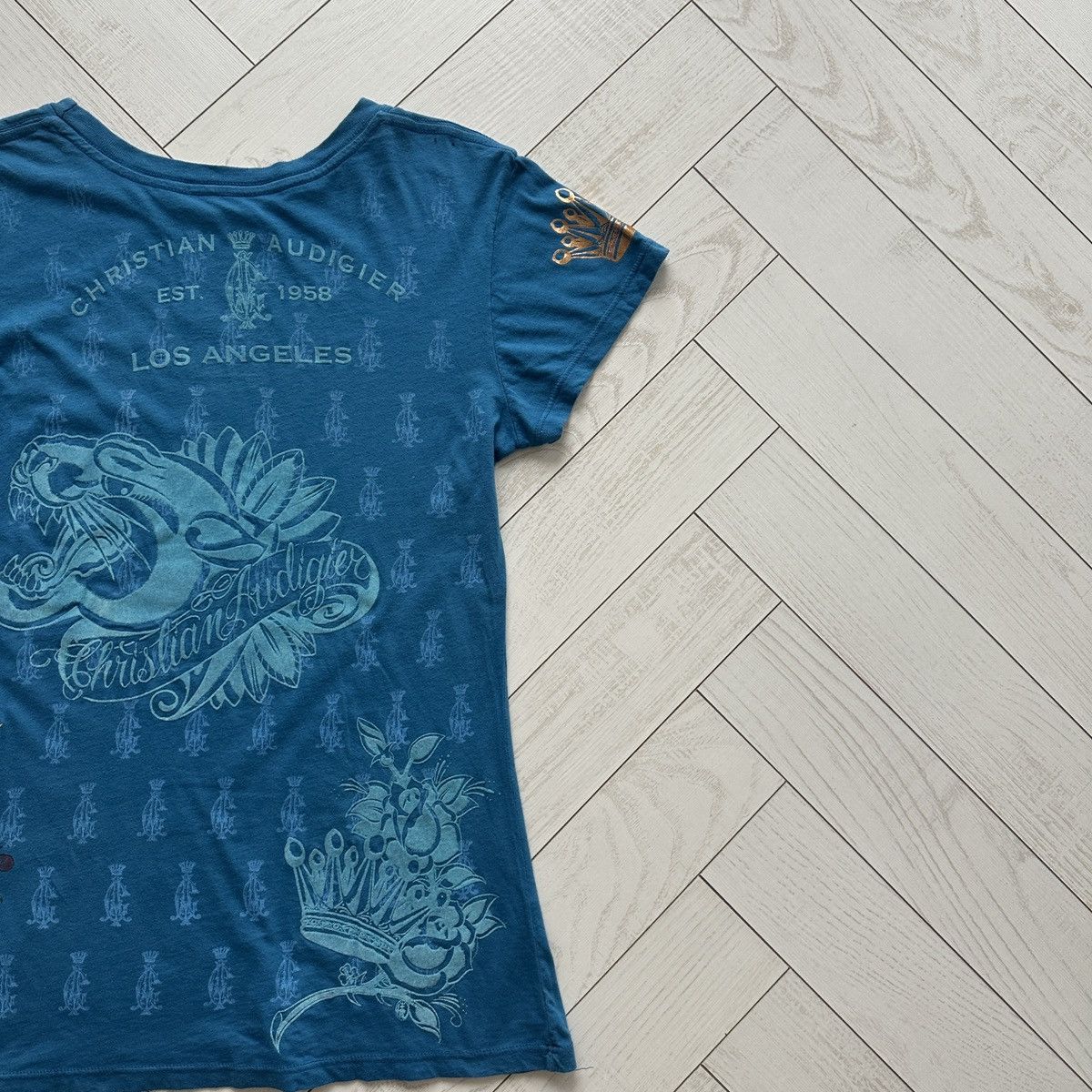 Christian Audigier Vintage 00s Christian Audiger Pantera tee hype y2k avantgard Size S / US 4 / IT 40 - 4 Thumbnail