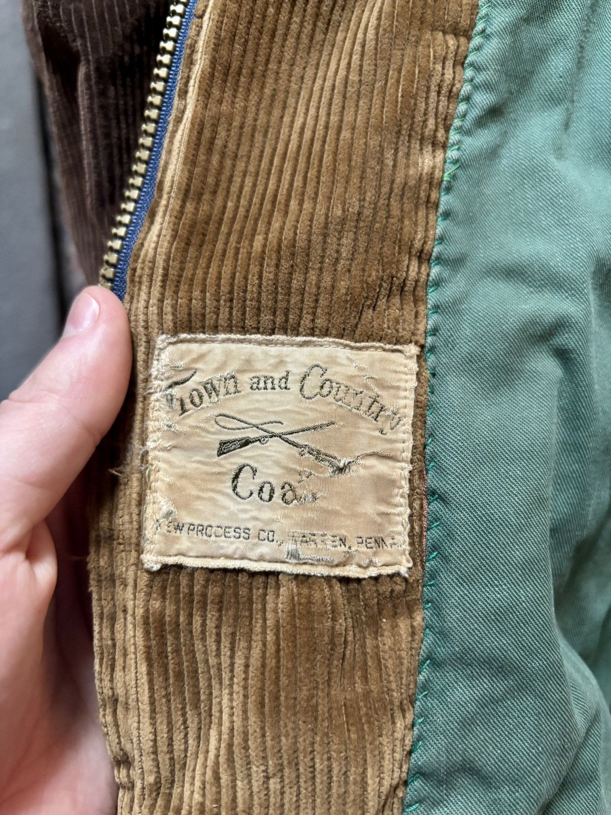 Vintage 1940s Town & Country Patchwork Corduroy Sherpa Lined Jacket Size US L / EU 52-54 / 3 - 3 Thumbnail
