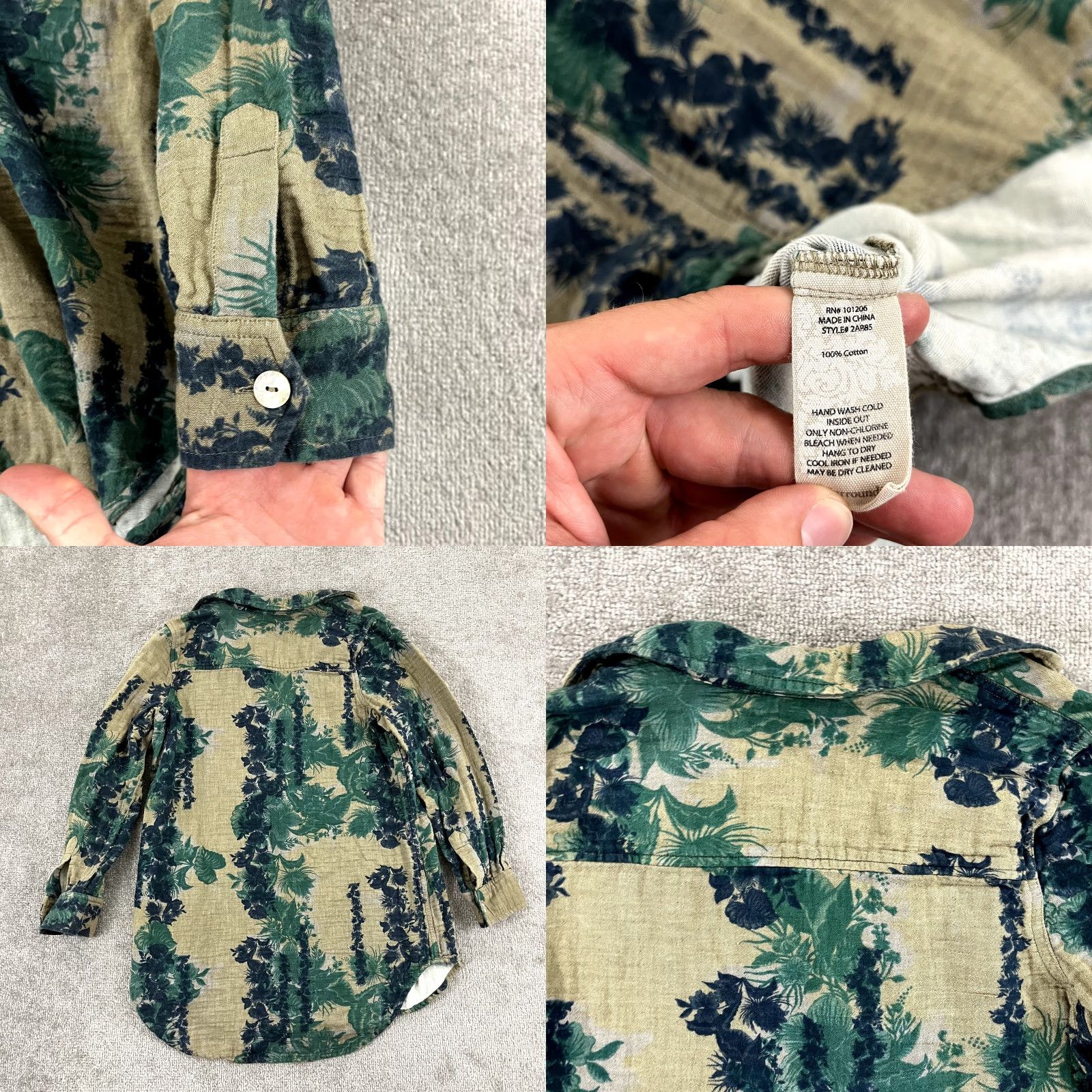 Soft Surroundings SOFT SURROUNDINGS Shirt Women Small Tunic Top Blouse Green Floral L/S Acid Wash Vintage No N/A Size S / US 4 / IT 40 - 8 Thumbnail