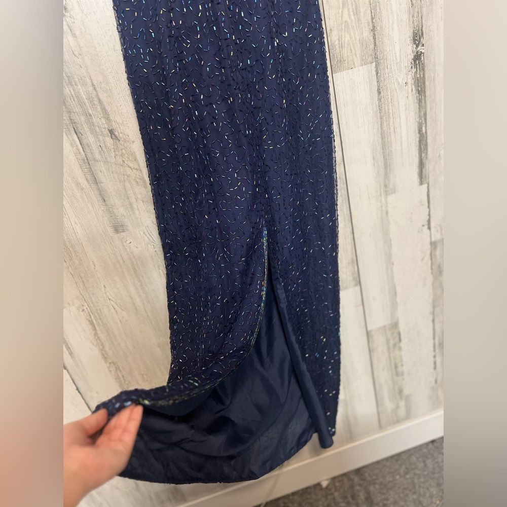 Other Navy Blue Beaded Embellished Maxi Dress Formal Evening Gown Size M / US 6-8 / IT 42-44 - 11 Thumbnail