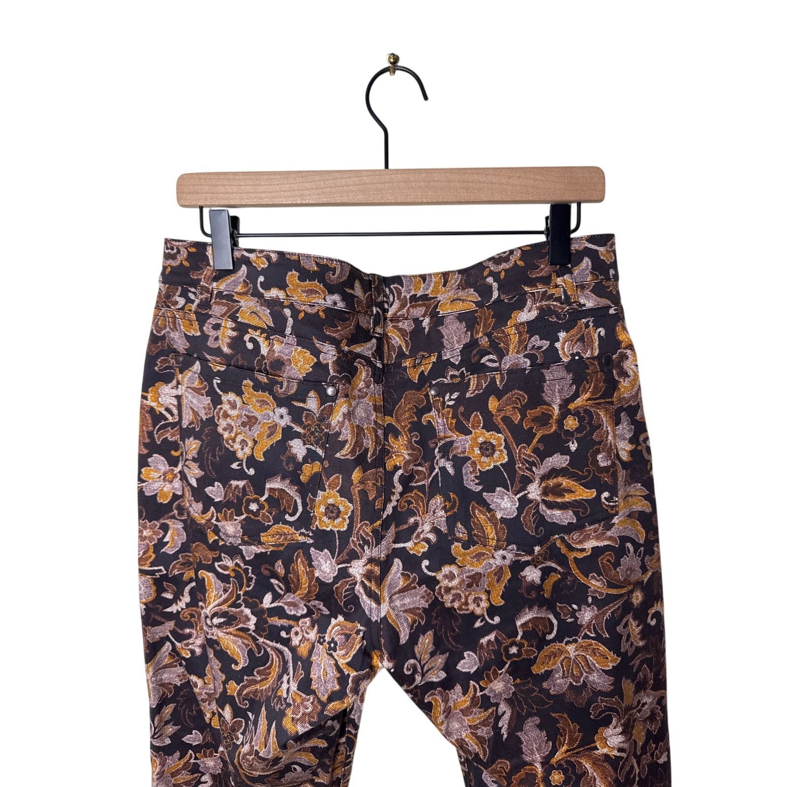 Other PERUVIAN CONNECTION Lotus Blossom Ankle Pants Espresso Size 34" / US 12 / IT 48 - 5 Thumbnail