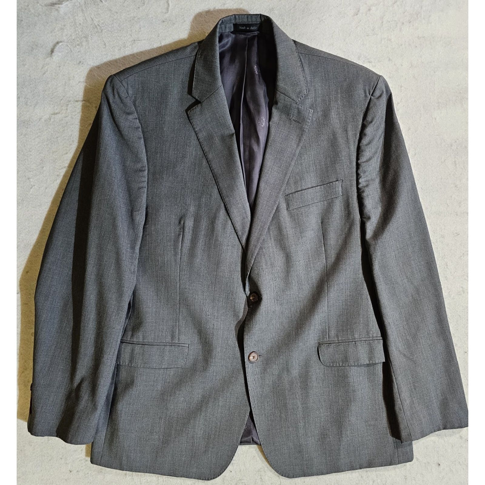 Ralph Lauren Ralph Lauren Black Label 100% Wool Blazer Coat Mens Size 46R Gray Jacket Single-Breasted Notch Lapel Slim Size 46R - 2 Thumbnail