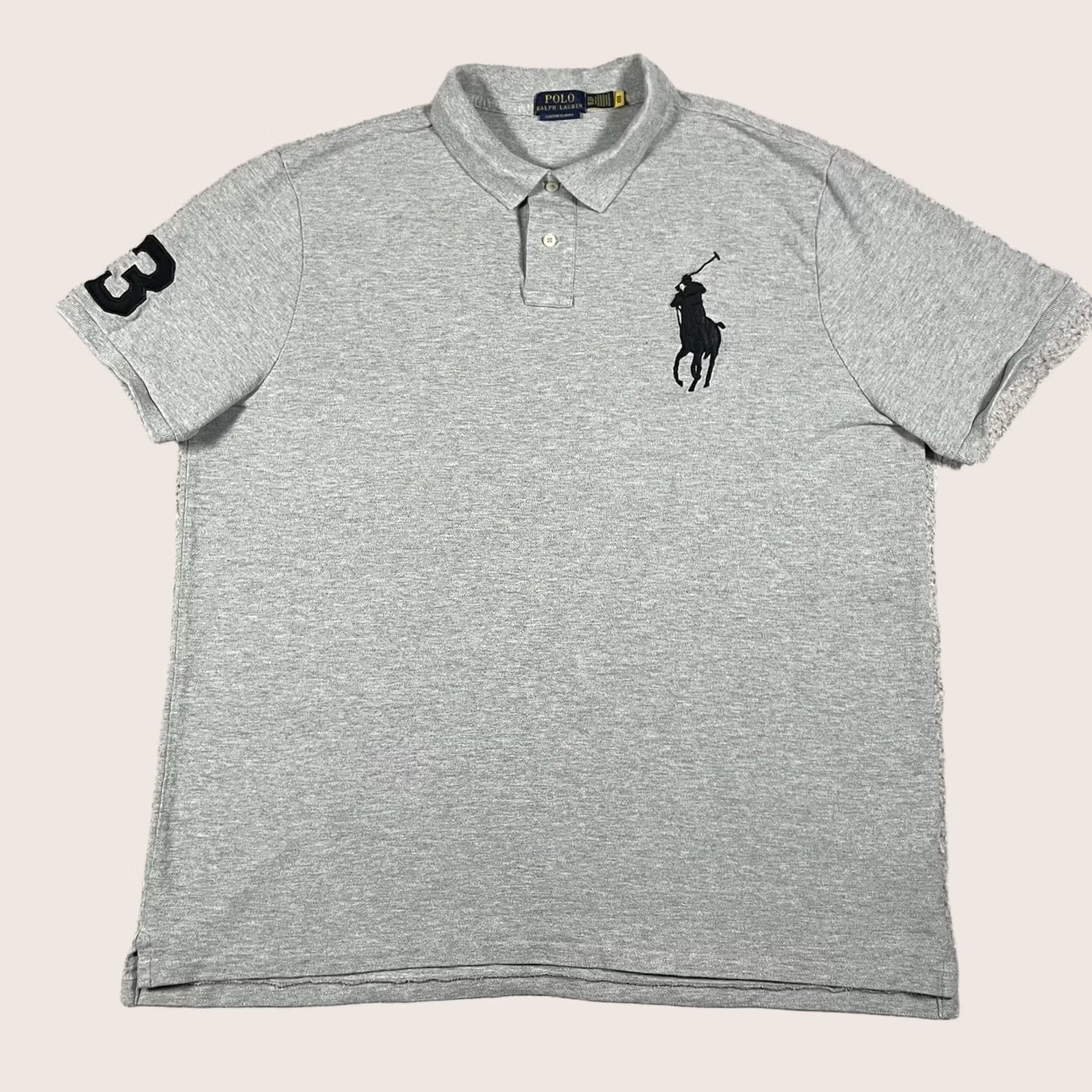 Polo Ralph Lauren Polo Ralph Lauren Shirt Mens 2XL Gray Big Pony #3 Short Sleeve Embroidered Polo Shirt Gray 2XL Mens Size US XXL / EU 58 / 5 - 1 Thumbnail
