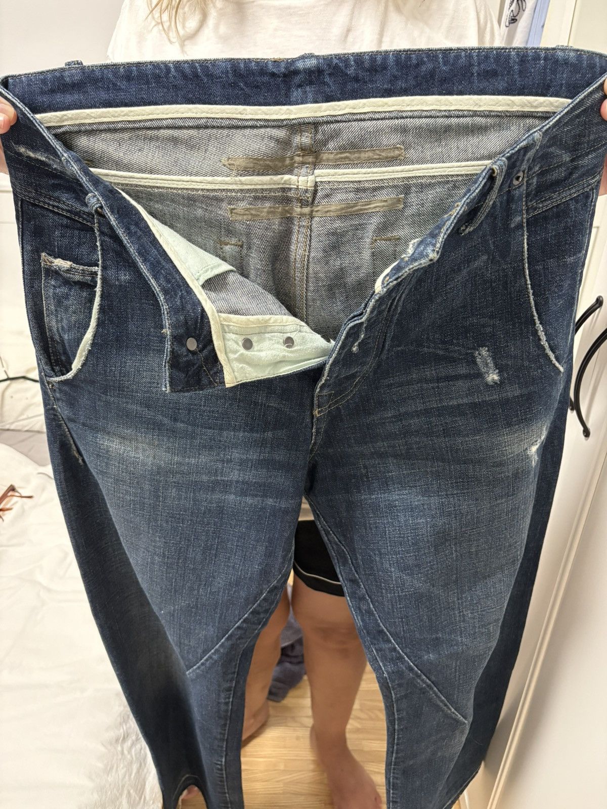 Rick Owens FW06 Rick Owens Dustulator Wide Leg Distressed Denim Jeans Size US 30 / EU 46 - 7 Thumbnail