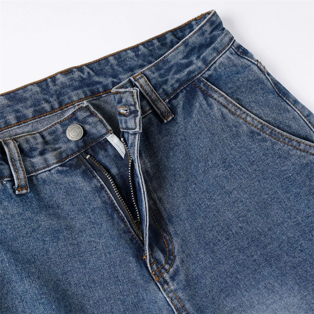 Jean Street men's multi-pocket distressed loose washed work jeans Size US 32 / EU 48 - 4 Thumbnail