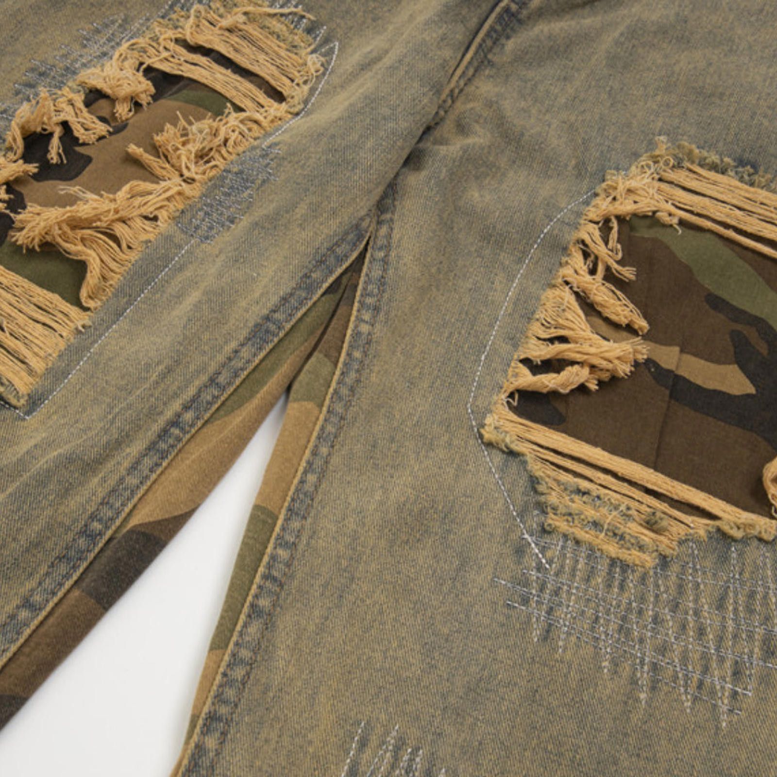 Japanese Brand Flared Camo Patch Jeans Size US 30 / EU 46 - 10 Thumbnail
