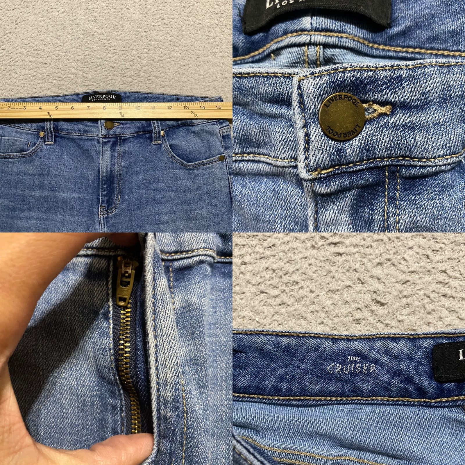 Denime Liverpool Womens Shorts Jean Denim Bermuda Blue Cut Off sz 12 Inseam 11" Size 34" / US 12 / IT 48 - 8 Thumbnail