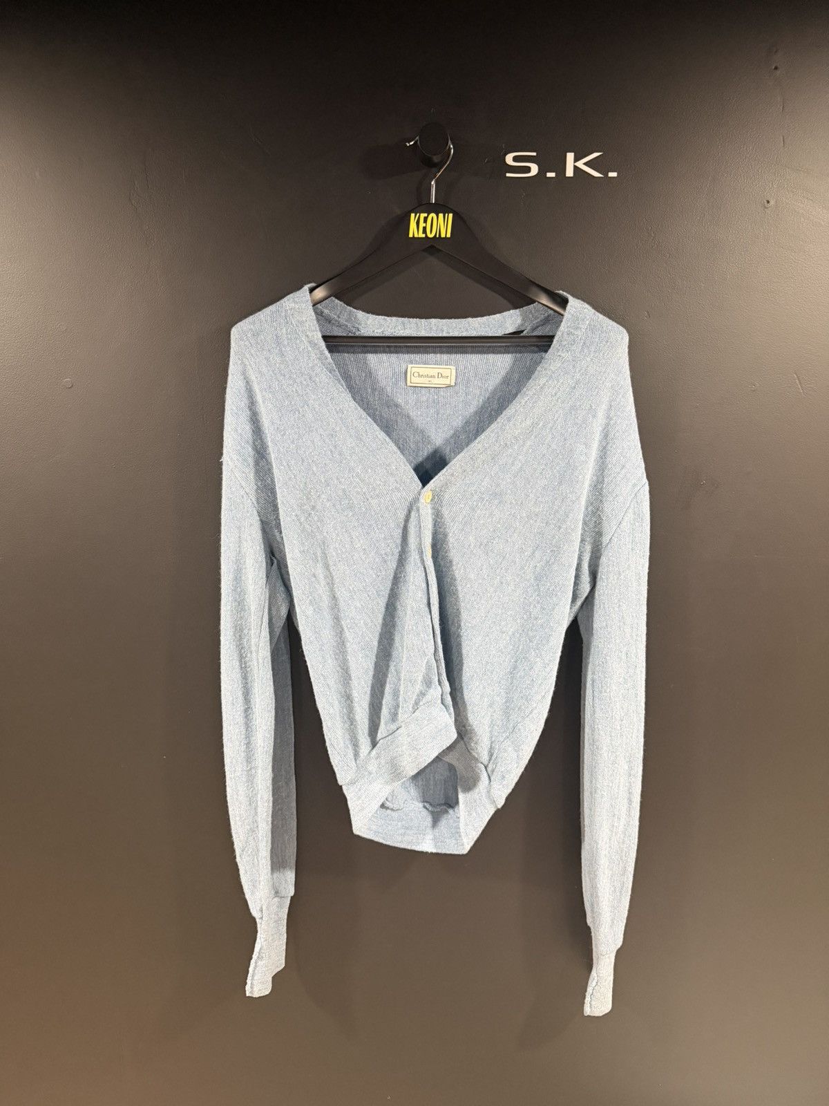 Christian Dior Monsieur 1980s Vintage Christian Dior Grunge Cropped Cardigan XL Size US XL / EU 56 / 4 - 1 Thumbnail