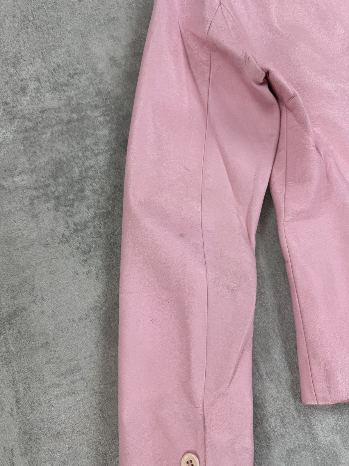 Other ROSSODISERA Pink Leather Jacket Barbie Style Blazer Barbie Size M / US 6-8 / IT 42-44 - 12 Thumbnail