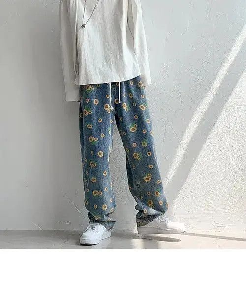 High Sport × Japanese Brand × Jean punk pants in flower style Size US 32 / EU 48 - 2 Thumbnail
