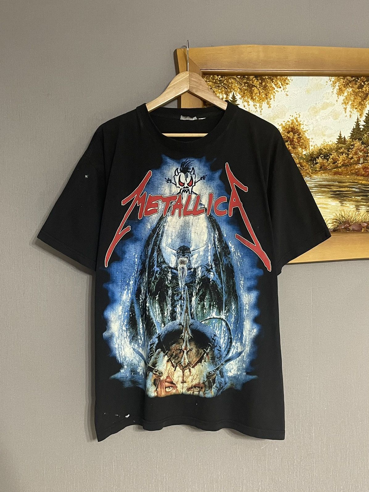 Band Tees Crazy Rare Vintage 90s Metallica Demon Skull AOP T-shirt Size US XL / EU 56 / 4 - 1 Thumbnail