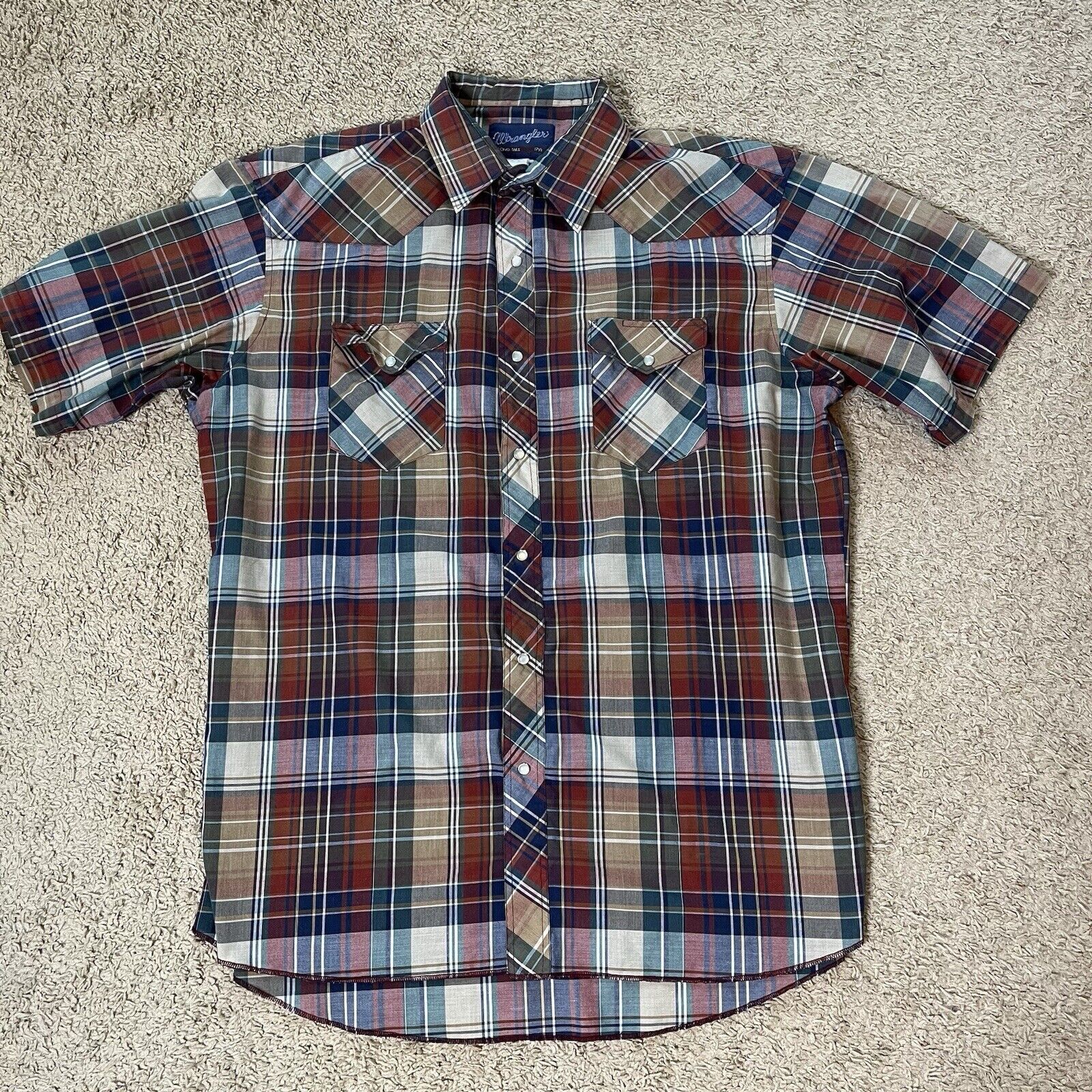 Wrangler Vintage Wrangler Plaid Pearl Snap Button Up X-Long Tails Size US XXL / EU 58 / 5 - 2 Thumbnail