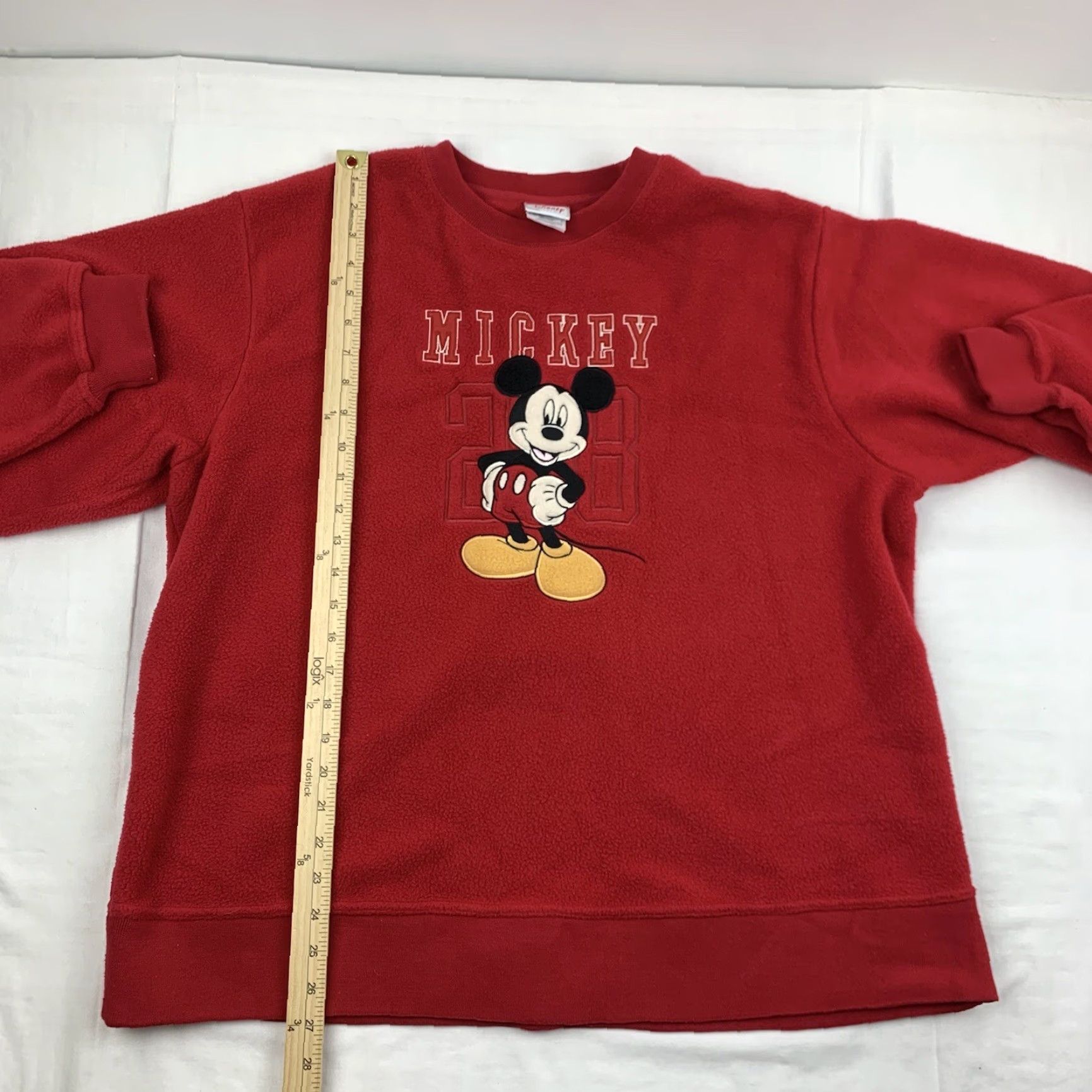 Disney VINTAGE Disney Store Mickey Mouse Sweatshirt Adult L Red Fleece Pullover 90s Logo Embroidered Men Size US L / EU 52-54 / 3 - 4 Thumbnail