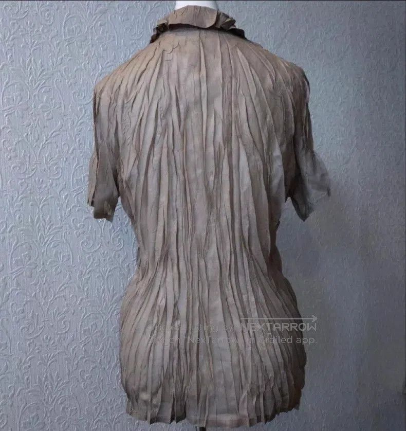 Issey Miyake Issey Miyake Ruched Short Sleeve Shirt Size L / US 10 / IT 46 - 3 Thumbnail