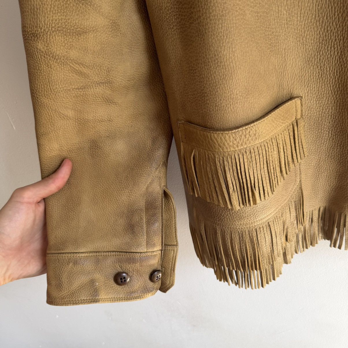 Ralph Lauren RALPH LAUREN Leather Fringe Jacket w/Plaid lining Size US L / EU 52-54 / 3 - 5 Thumbnail