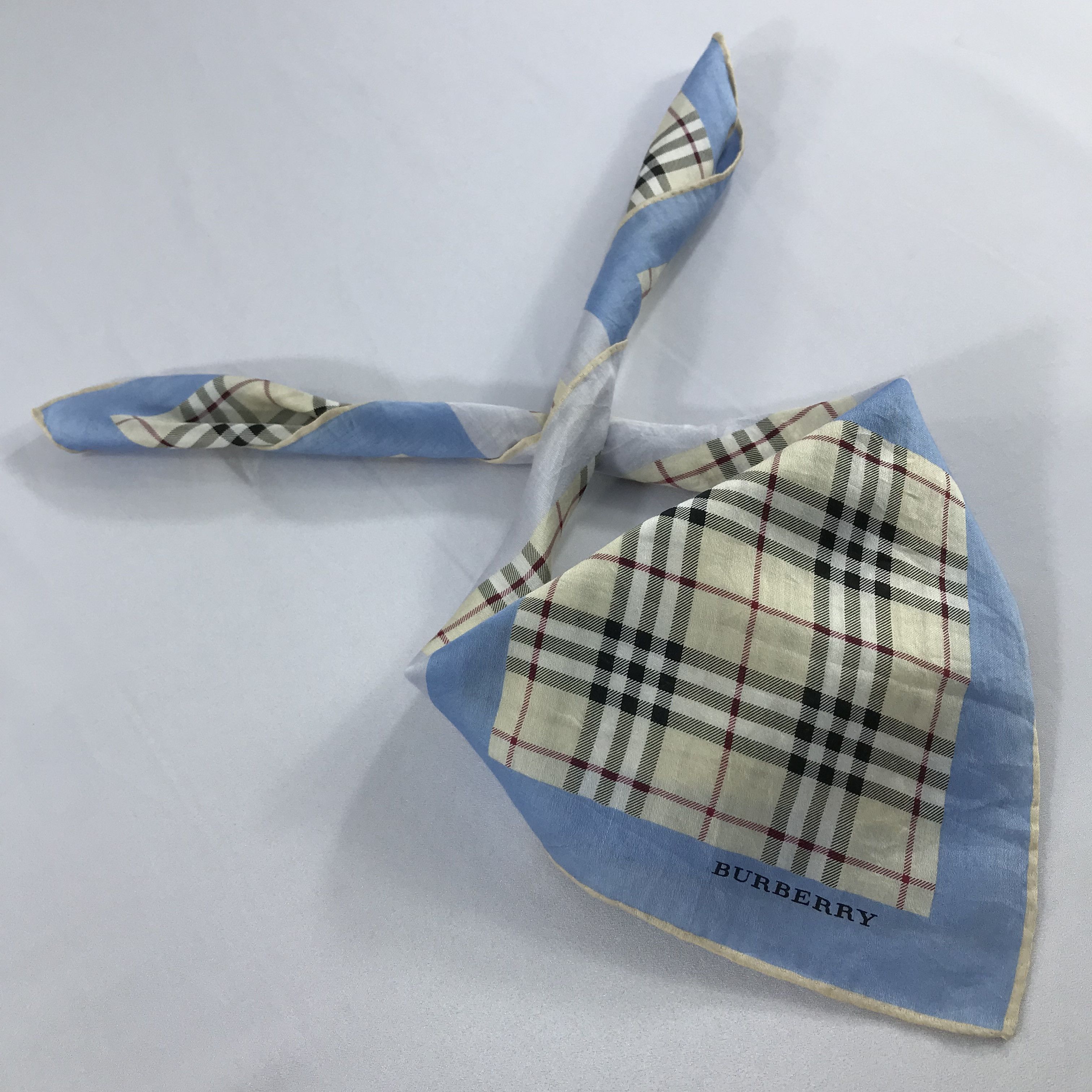 Burberry × Vintage Burberry Bandana / Handkerchief / Neckerchief - S2259 Size ONE SIZE - 4 Thumbnail