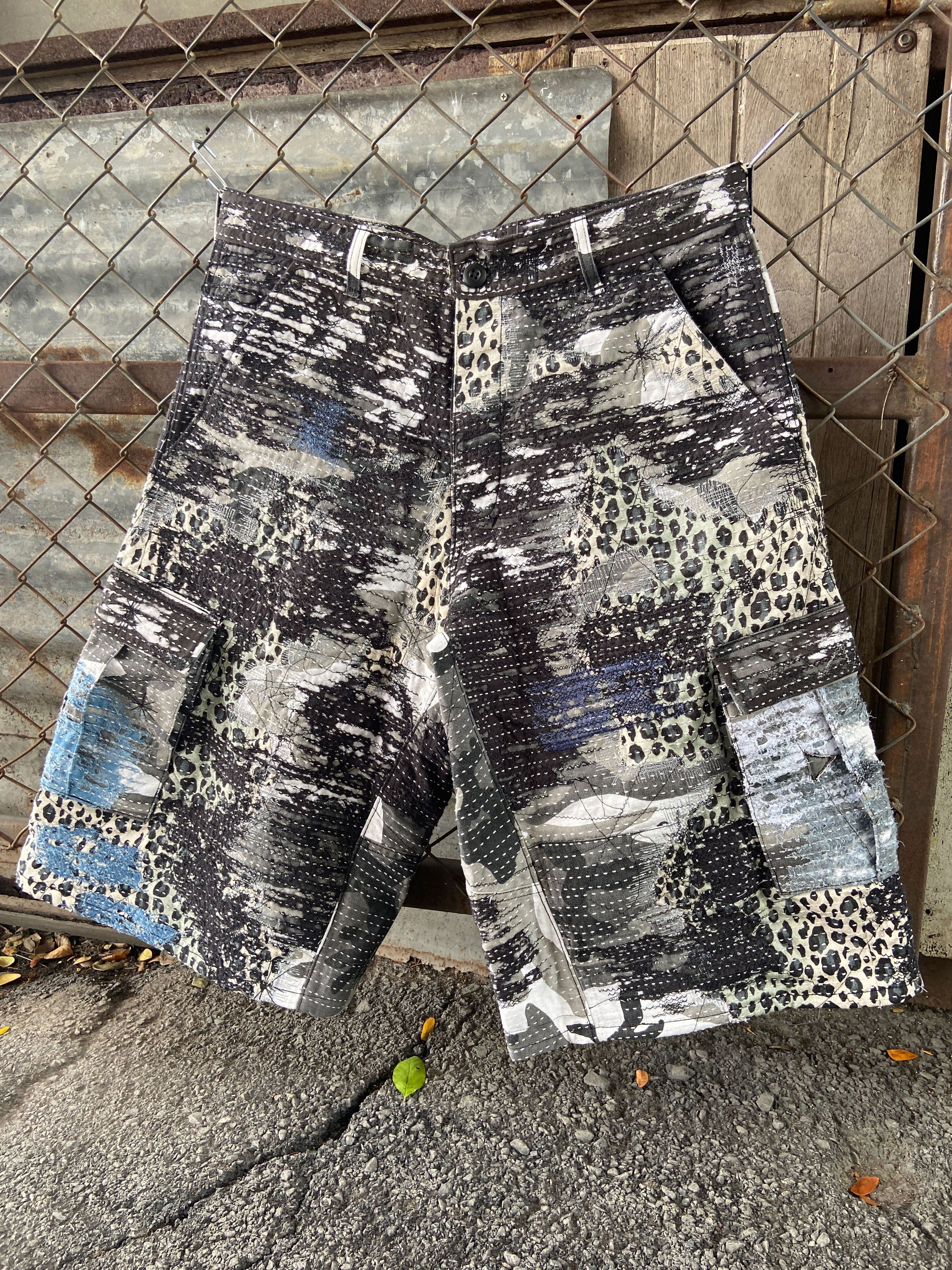 Japanese Brand 1/1 Boro Leopard Camo shorts baggy Size US 34 / EU 50 - 2 Thumbnail