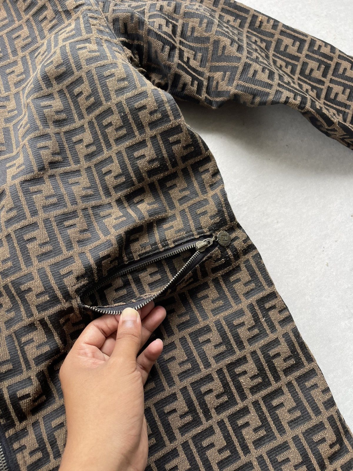 Fendi 🔥VINTAGE FENDI ROMA ZUCCA MONOGRAM PATTERN REVERSIBLE JACKET Size US L / EU 52-54 / 3 - 11 Thumbnail