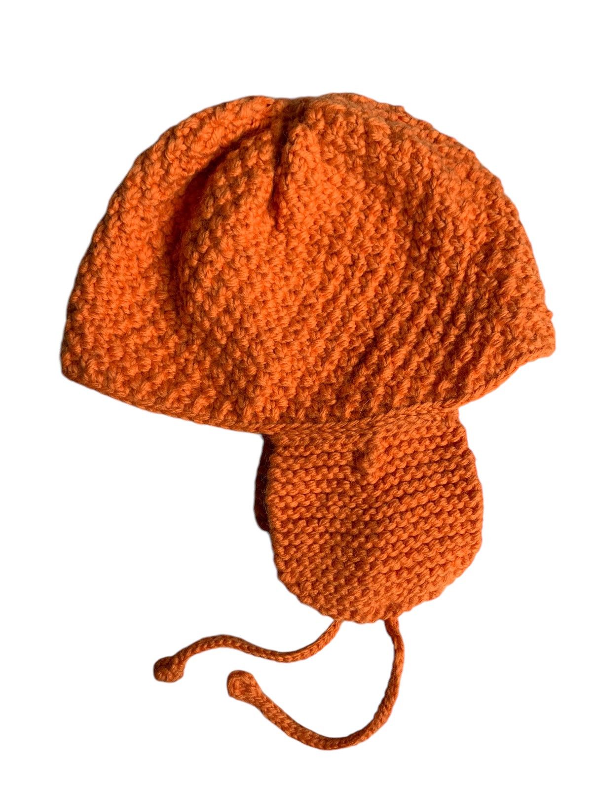 Handmade × Japanese Brand Knitted crochet Rare Design Earflap Beanie Hats Size ONE SIZE - 5 Thumbnail