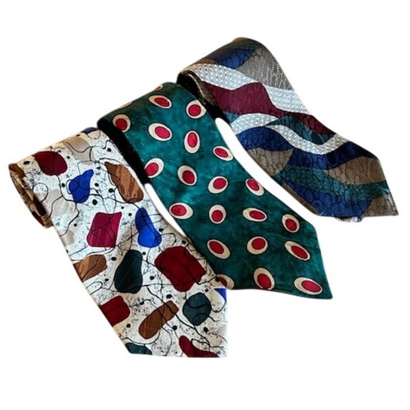 Hardy Amies Vintage Hardy Amies All Silk Ties Set of 3 1990s Patterns Size ONE SIZE - 2 Thumbnail