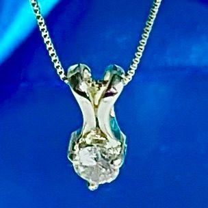 AFT# Sterling 925 Silver & Sim Diamond Necklace
