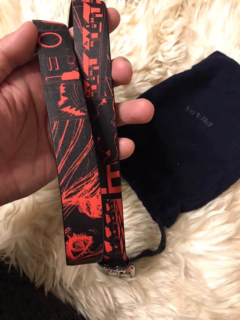 Prada Prada Leather Belt with Comic Graffiti Design-2506 Size ONE SIZE - 7 Thumbnail