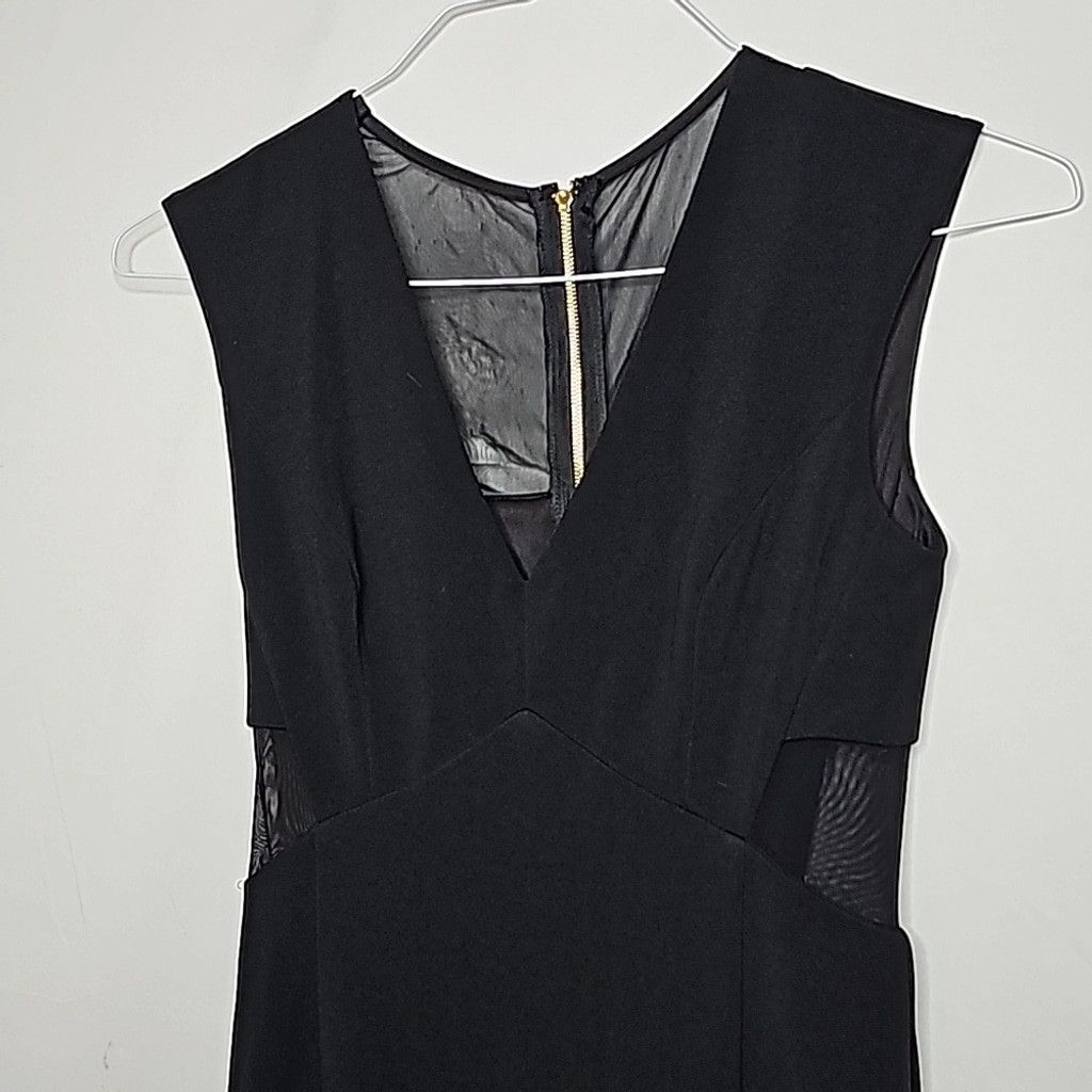 The Unbranded Brand Aiden Mattox mesh panel floor length maxi cocktail dress 2 Size XS / US 0-2 / IT 36-38 - 2 Thumbnail