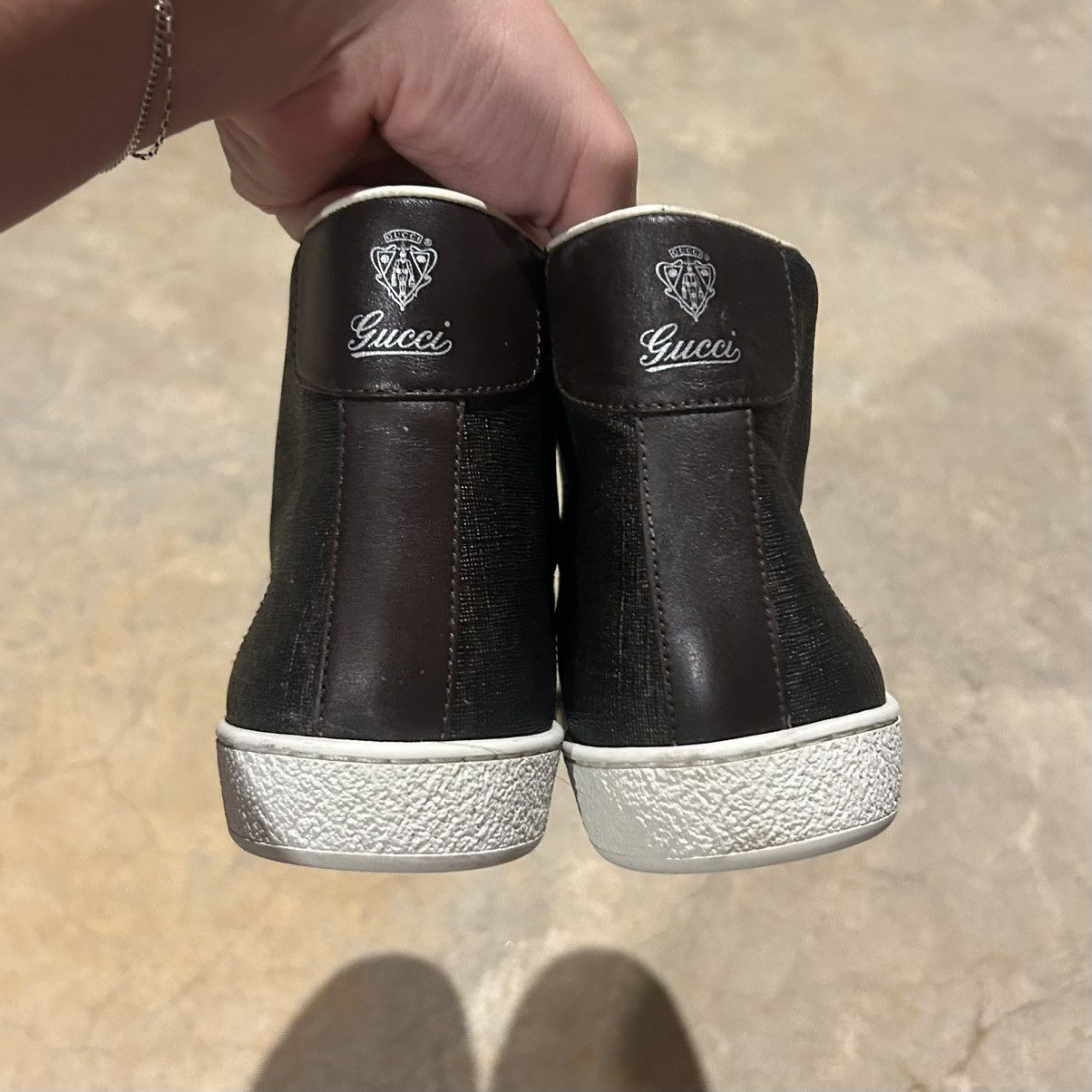 Gucci Gucci GG Supreme Canvas Leather Trim High Top Sneakers US 7 Size US 7 / EU 40 - 6 Thumbnail