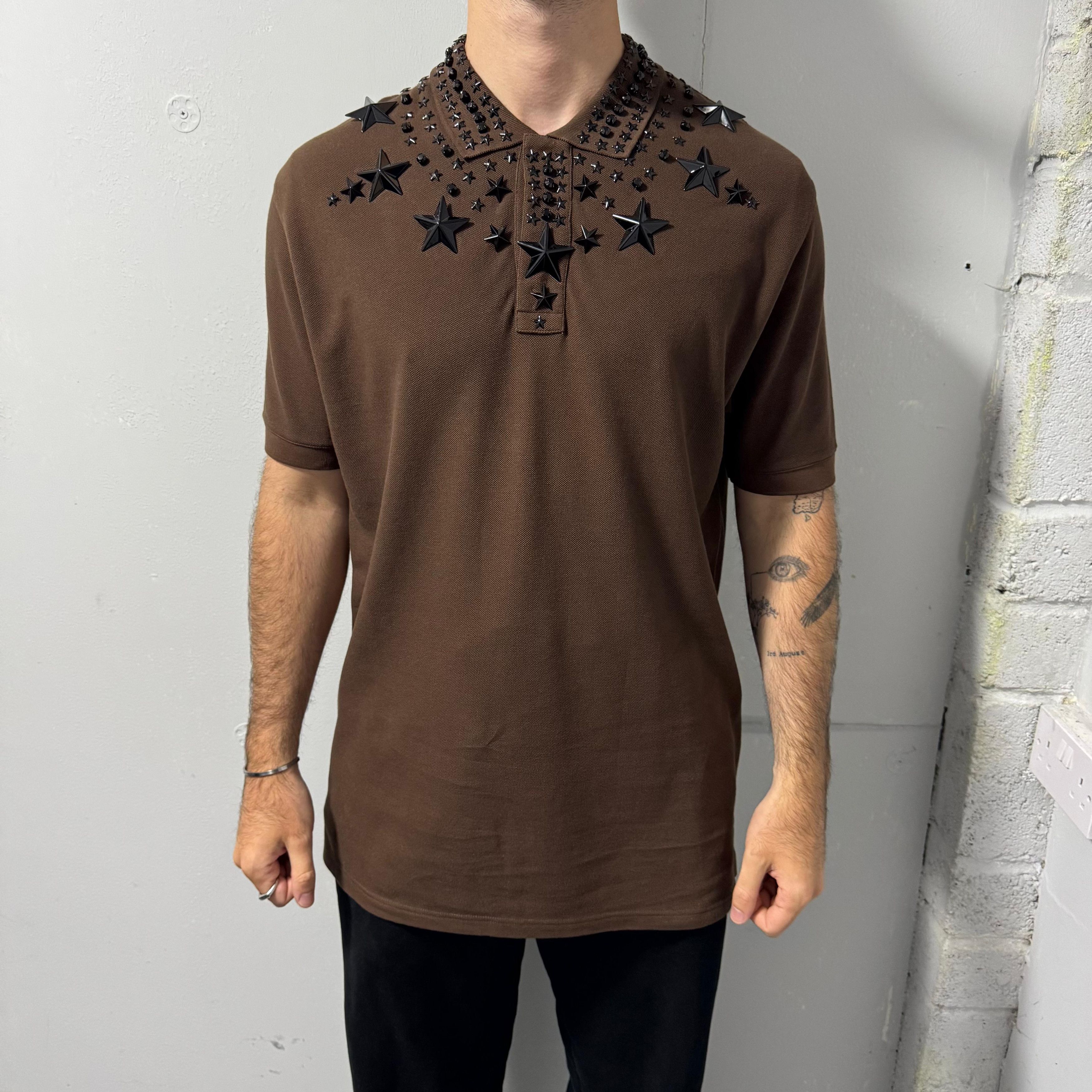 Givenchy Runway Brown Swarovski Beads and Stars Polo Size US L / EU 52-54 / 3 - 2 Thumbnail