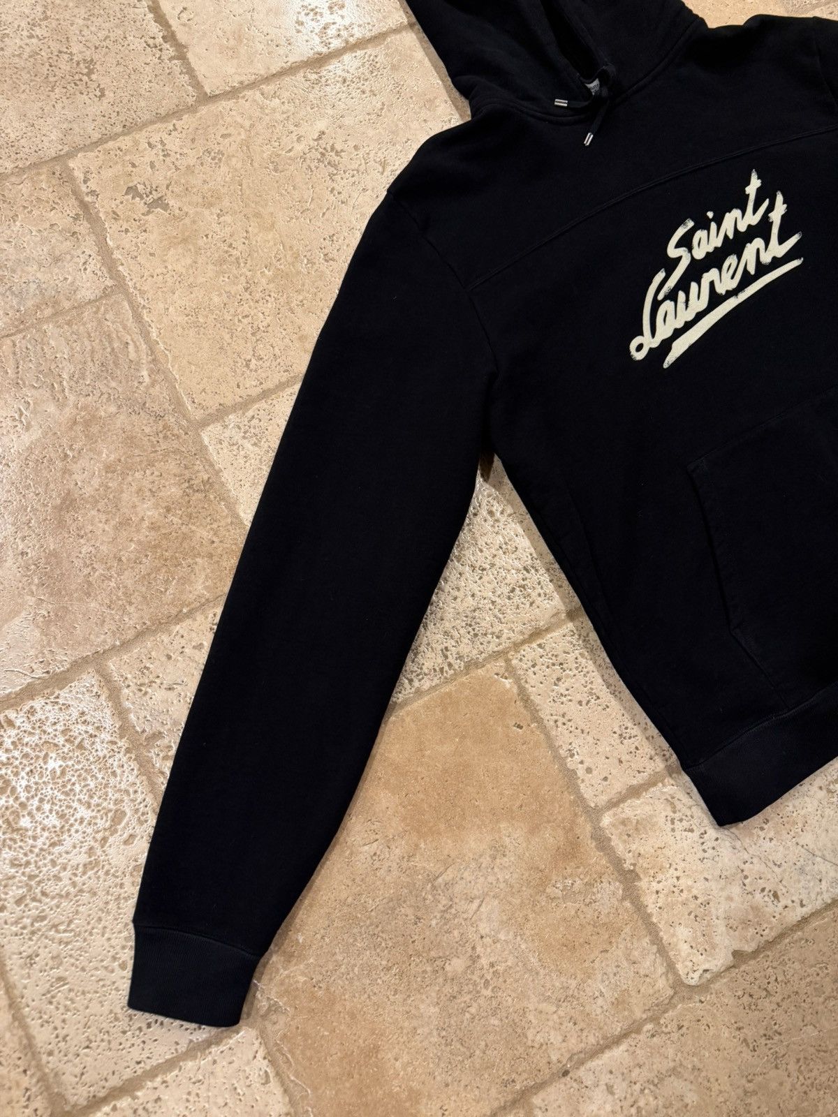 Saint Laurent Paris Saint Laurent Paris Signature 50s Logo Black Hoodie 2023 Size US XXL / EU 58 / 5 - 5 Thumbnail