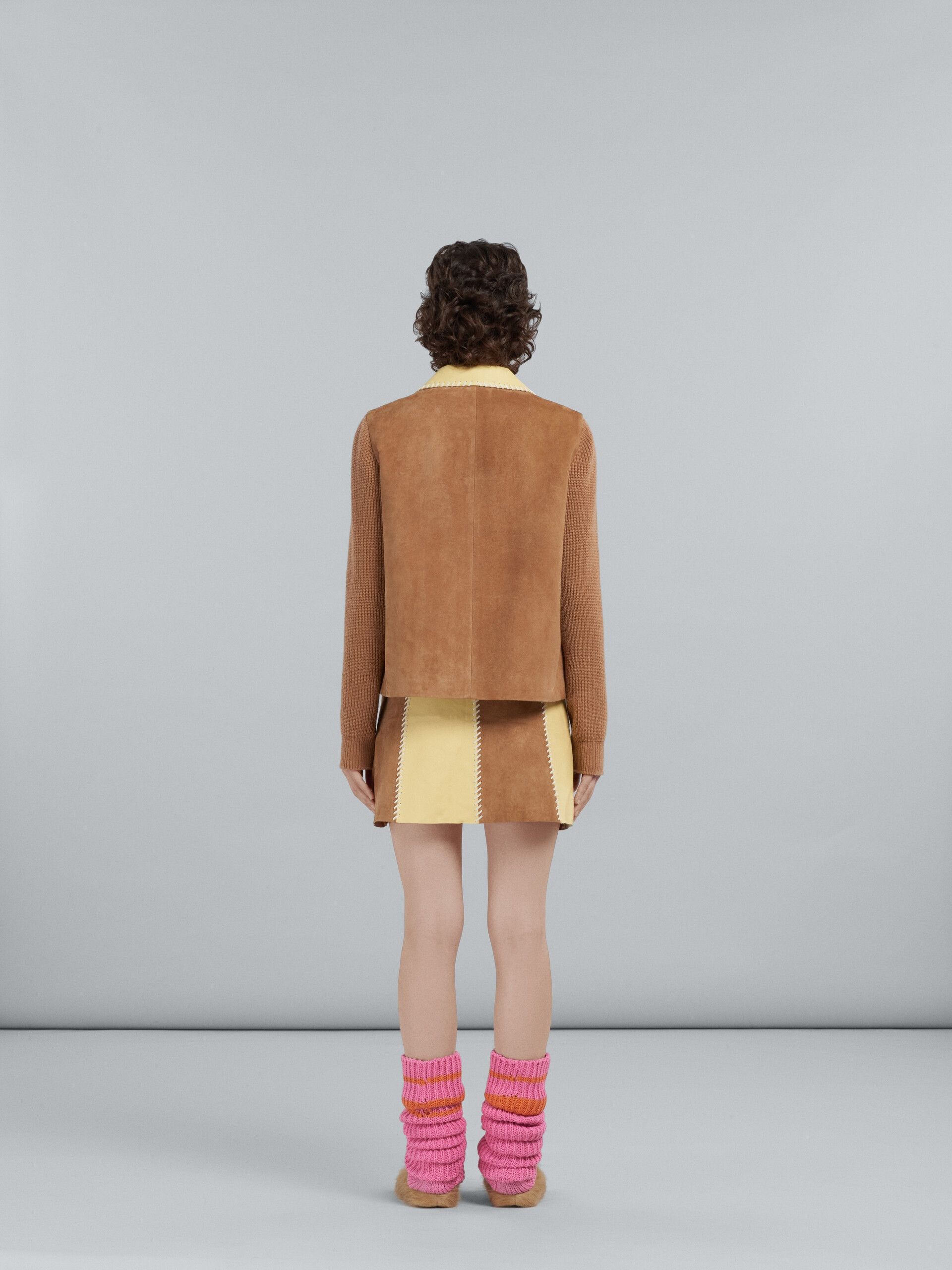 Marni o1srvl11e0624 Leather Jacket in Brown/Yellow Size M / US 6-8 / IT 42-44 - 4 Thumbnail