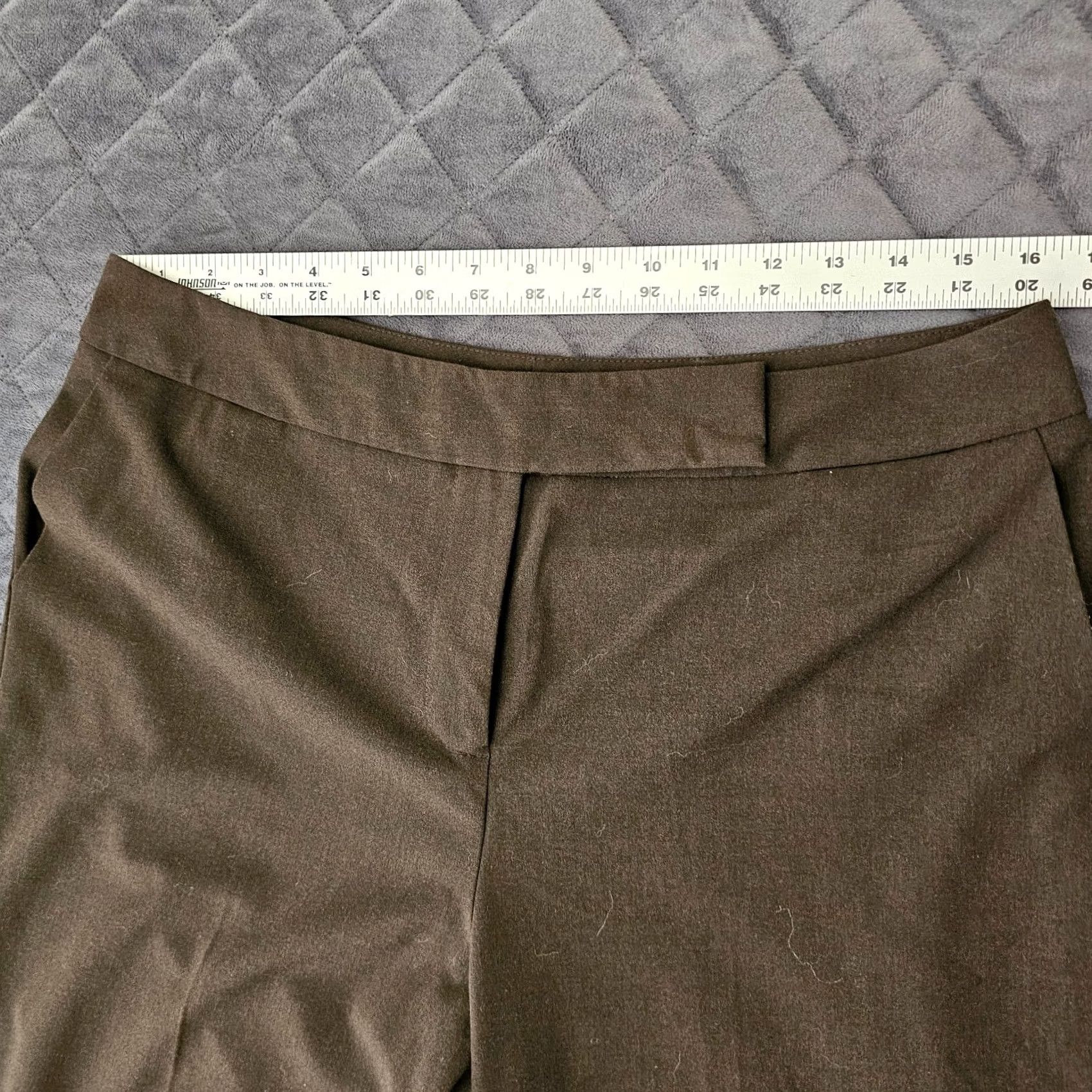 Talbots Talbots Pants Women's 14 Brown Cropped Capri Stretch Career Dress Pants Size 36" / US 14 / IT 50 - 4 Thumbnail