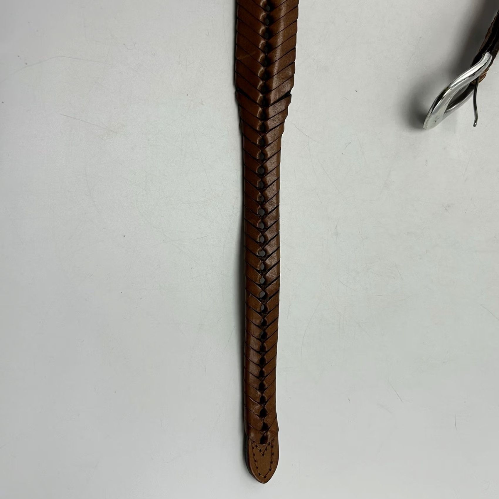 Vintage VINTAGE Belt Braided Leather Womens 28 Brown Western Old Money Size ONE SIZE - 4 Thumbnail