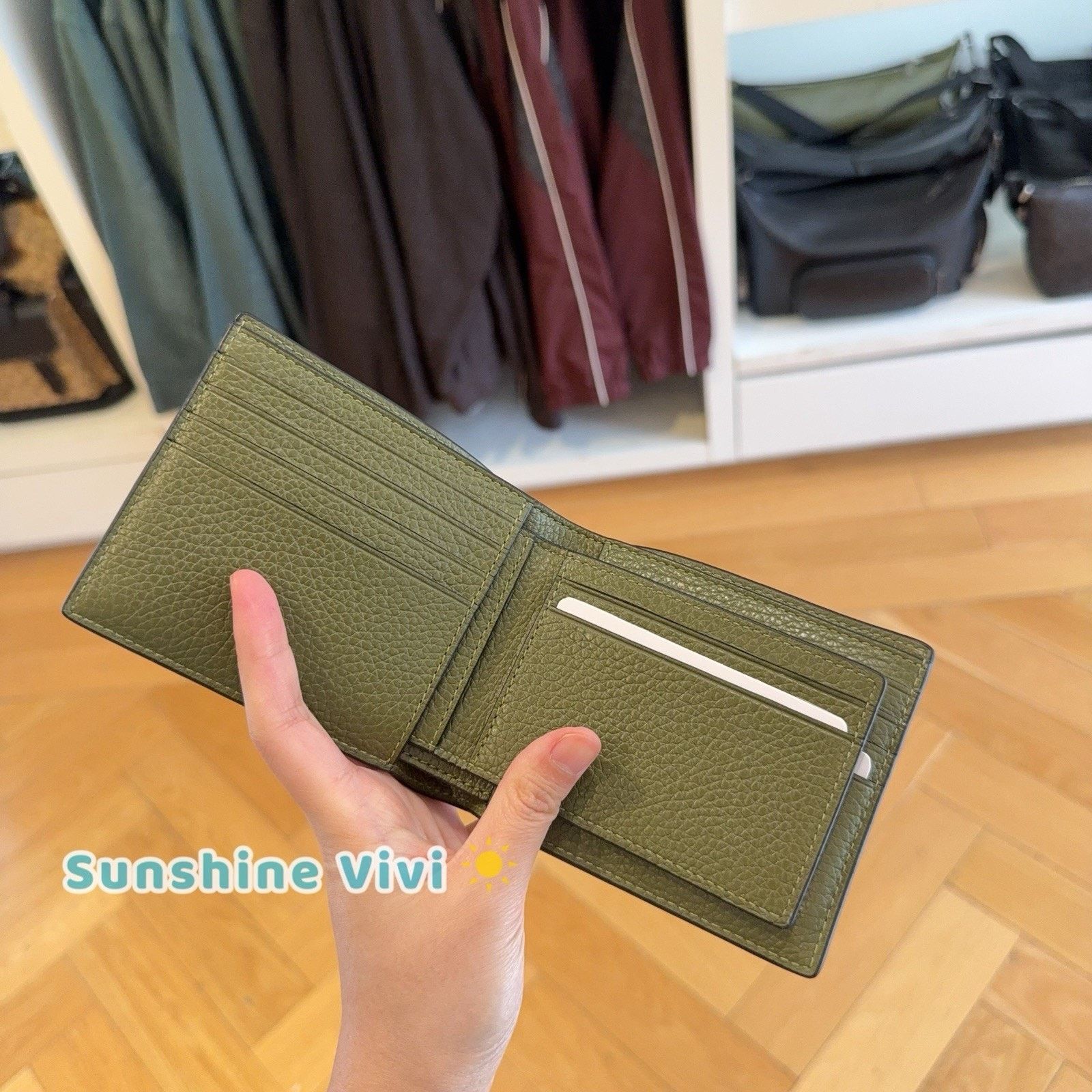 Coach NWT COACH CR398 3-In-1 Wallet Pebble Leather silver OLIVE Size ONE SIZE - 2 Thumbnail