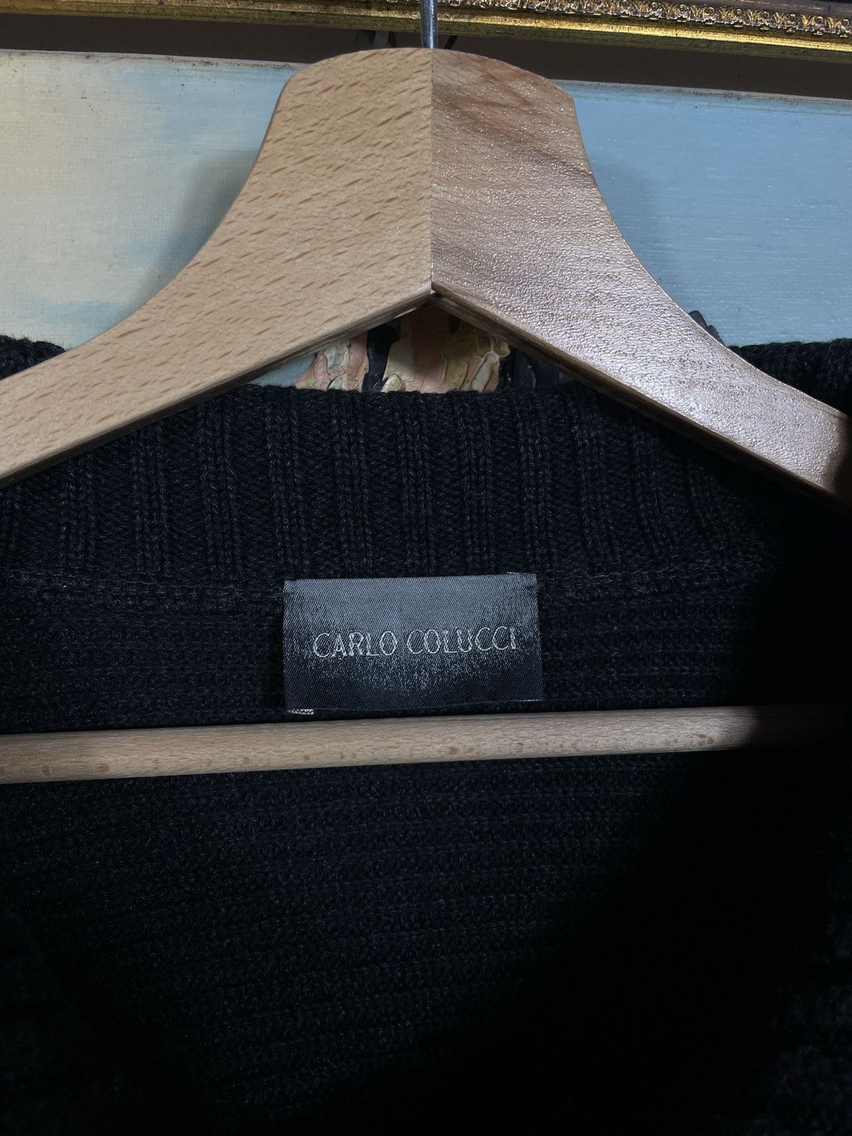 Carlo Colucci × Designer × Vintage Carlo Colucci Vintage Black Zip Sweater Jumper Old Money Size US XL / EU 56 / 4 - 6 Thumbnail