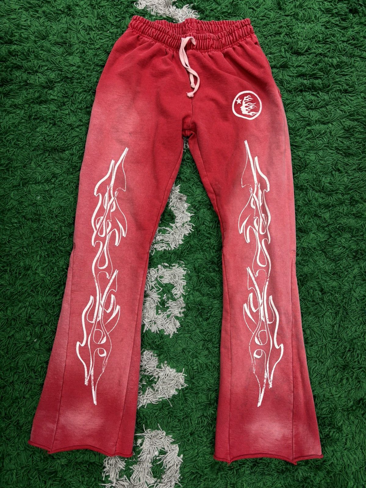 image of Hellstar Red Flare Sweatpants Medium, Men's (Size 32)