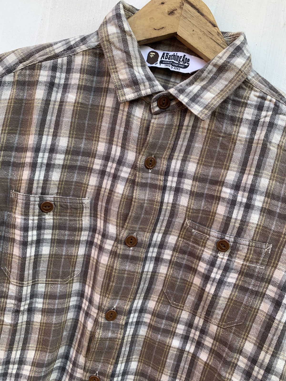 Bape Vintage japanese brand a bathing ape flannel shirt Size US M / EU 48-50 / 2 - 2 Thumbnail