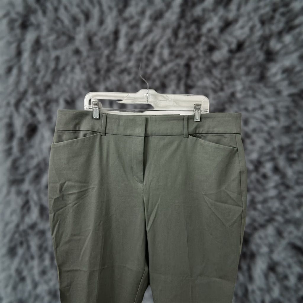 Loft LOFT Outlet Curvy Pants 18 Green Sutton Skinny Ankle Mid Rise Slim Stretch Wrinkle Resistant Zip Button Size 40" / US 18 - 1 Thumbnail