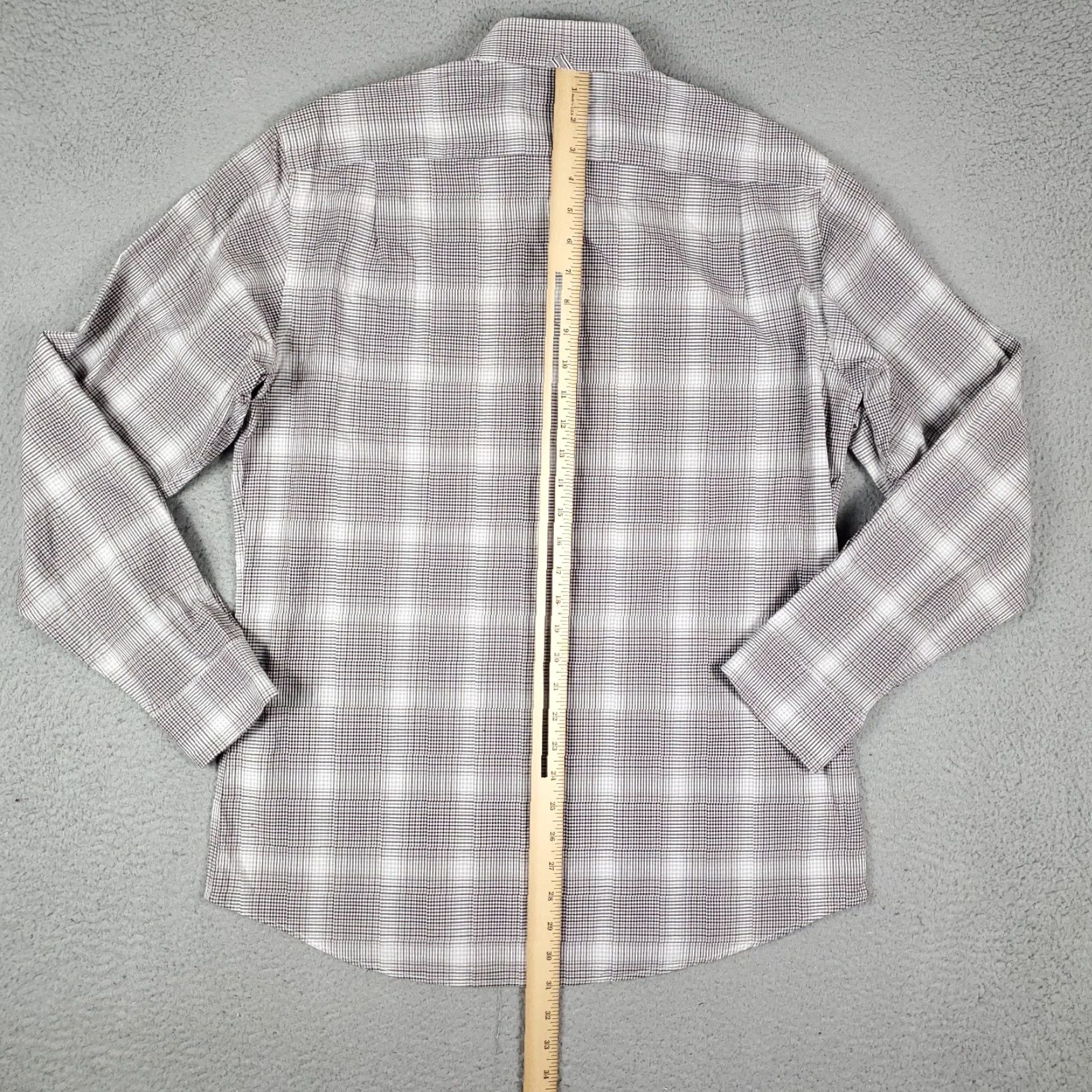 Ben Sherman VINTAGE Ben Sherman Gray Plaid Dress Shirt Men 16 Regular 34/35 Long Sleeve Button Up Size 42R - 4 Thumbnail