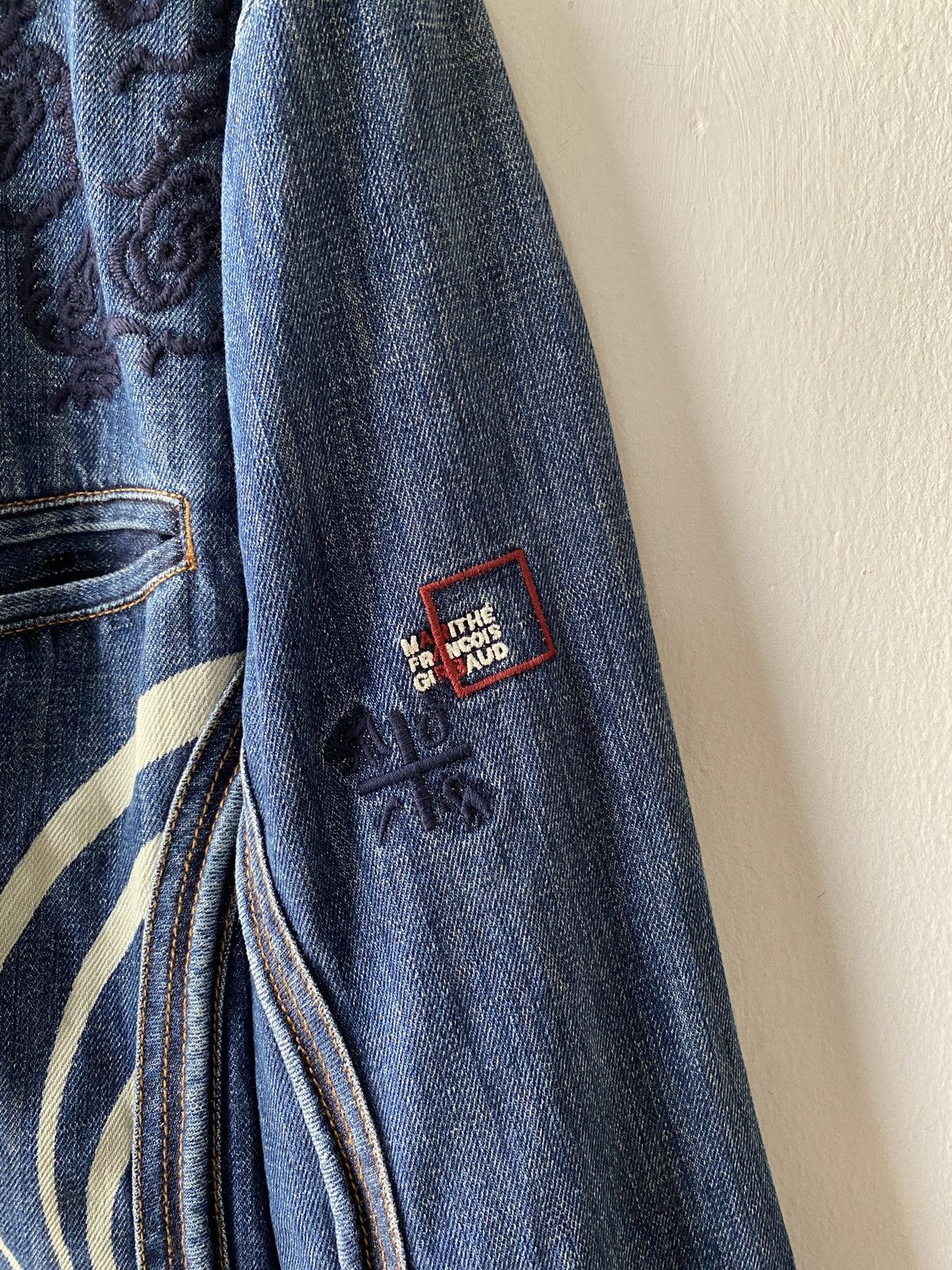 Marithe + Francois Girbaud Marithe Francois Girbaud Tribal Tattoo Denim Bomber Jacket Size US XL / EU 56 / 4 - 10 Thumbnail