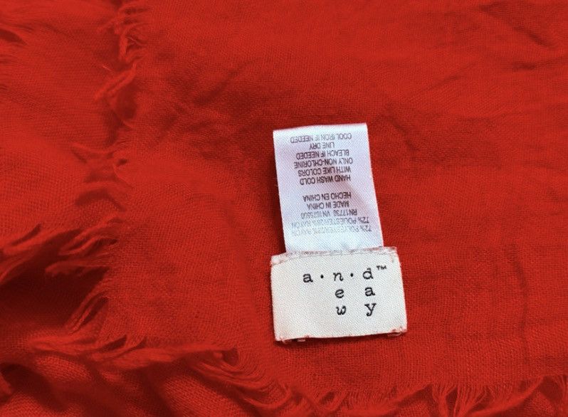 Other A New Day Red Lightweight Fringe Scarf / Wrap – 44” x 81” Size ONE SIZE - 6 Thumbnail