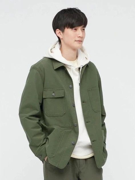 ‼️DELETE TODAY‼️ UNIQLO MEN'S GREEN ARMY UTILITY WORK JACKET
